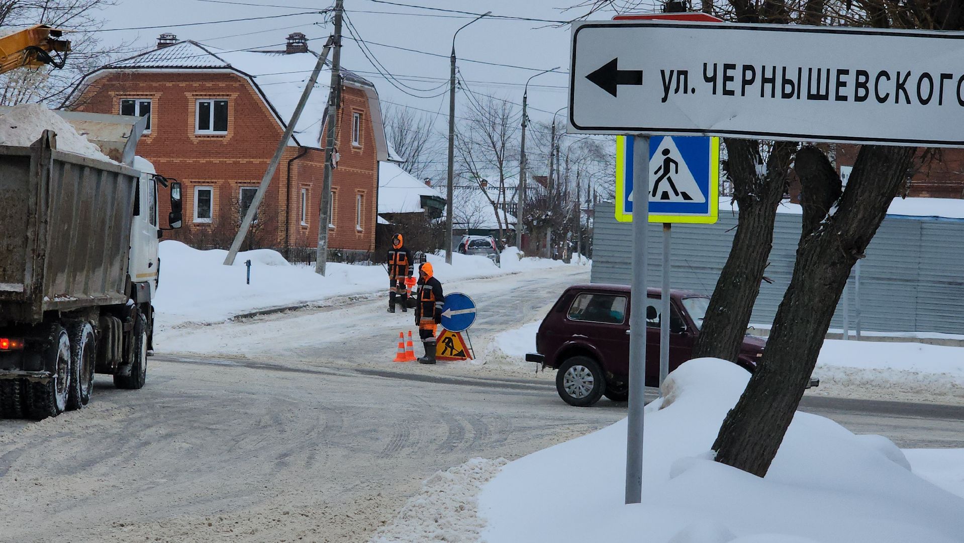 серпухов, уборка снега, комбинат благоустройства, улица карла маркса, улица чернышевского, улица ленинского комсомола,