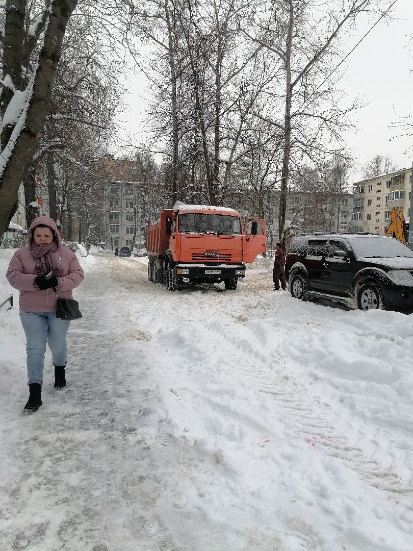 Лобня, снег, уборка