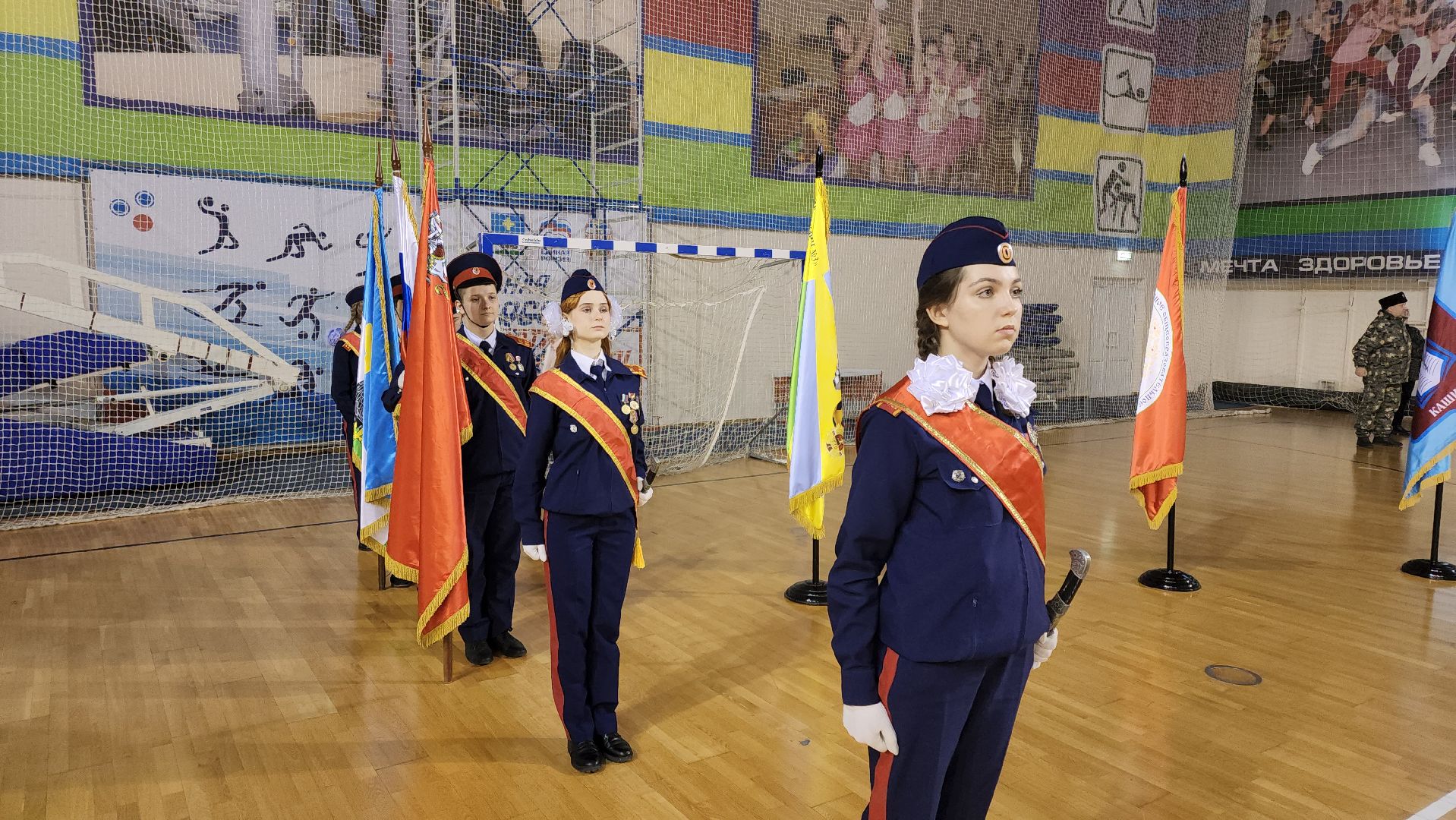 кашира, дс юбилейный, смотр строя и песни, юнармия, кадеты, день защитника отечества,