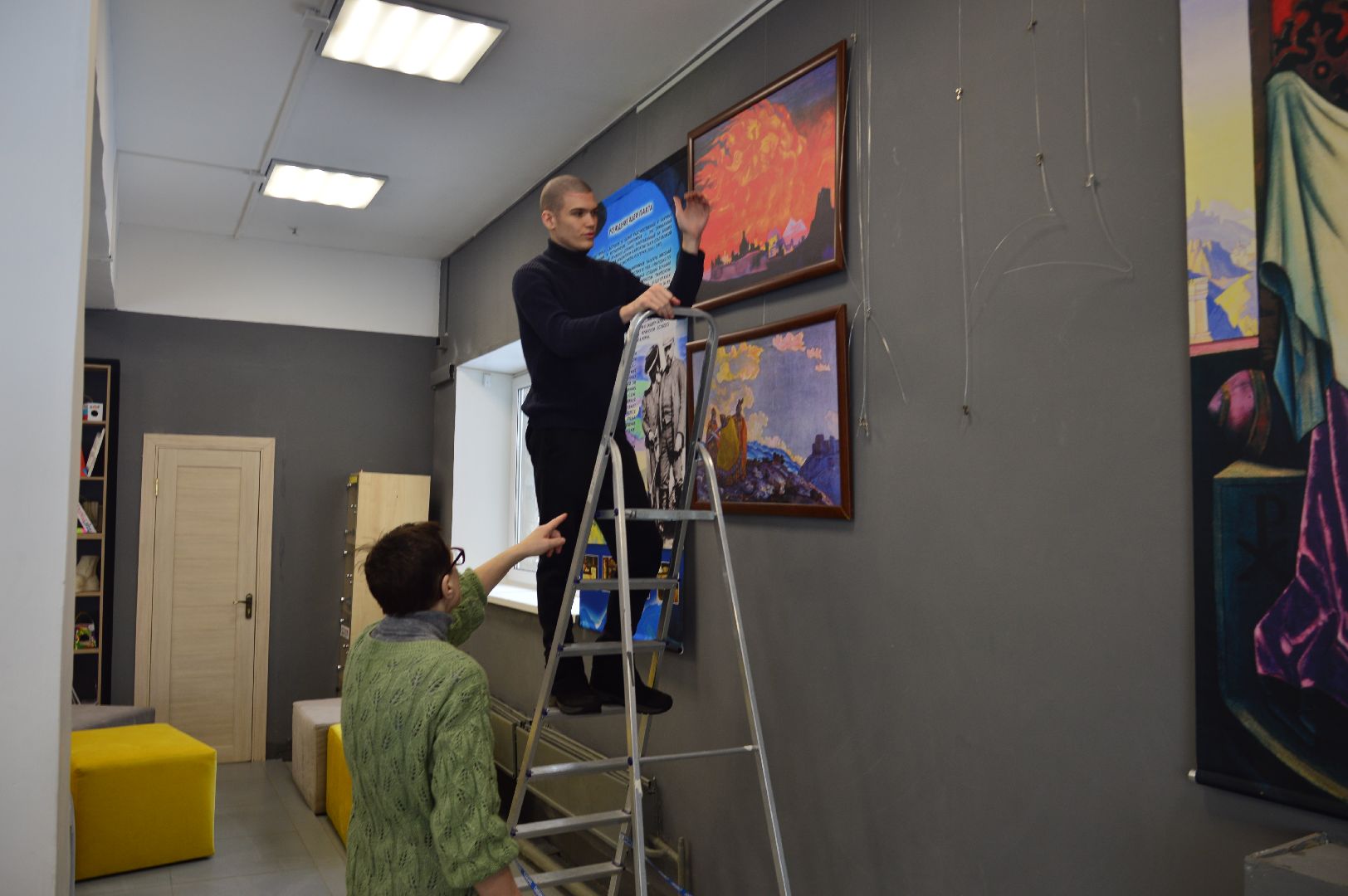 шатура, городской округ культура, рерих, библиотека, выставка картин, известный художник,