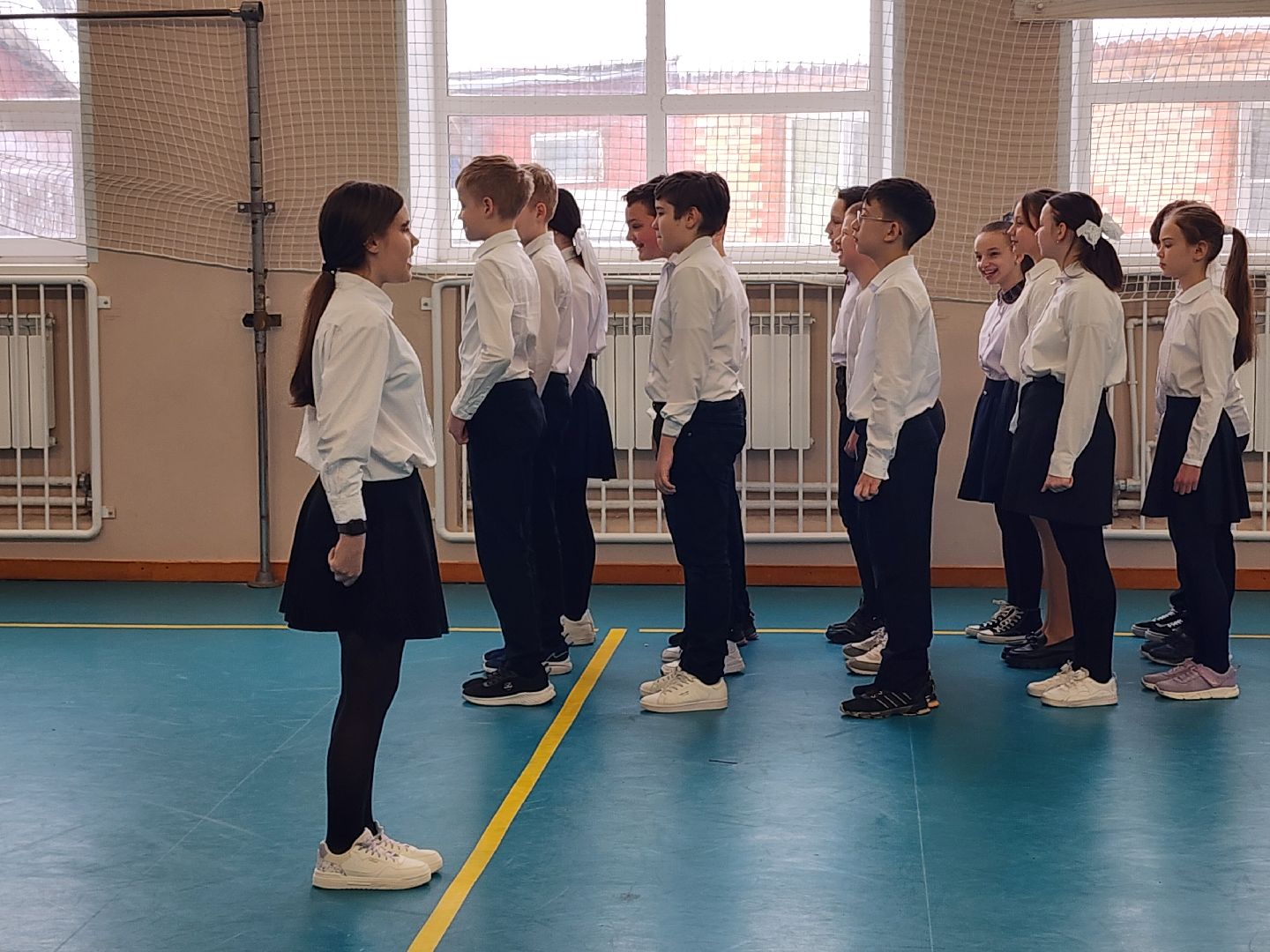 день защитника отечества, смотр строя и песни, школа,