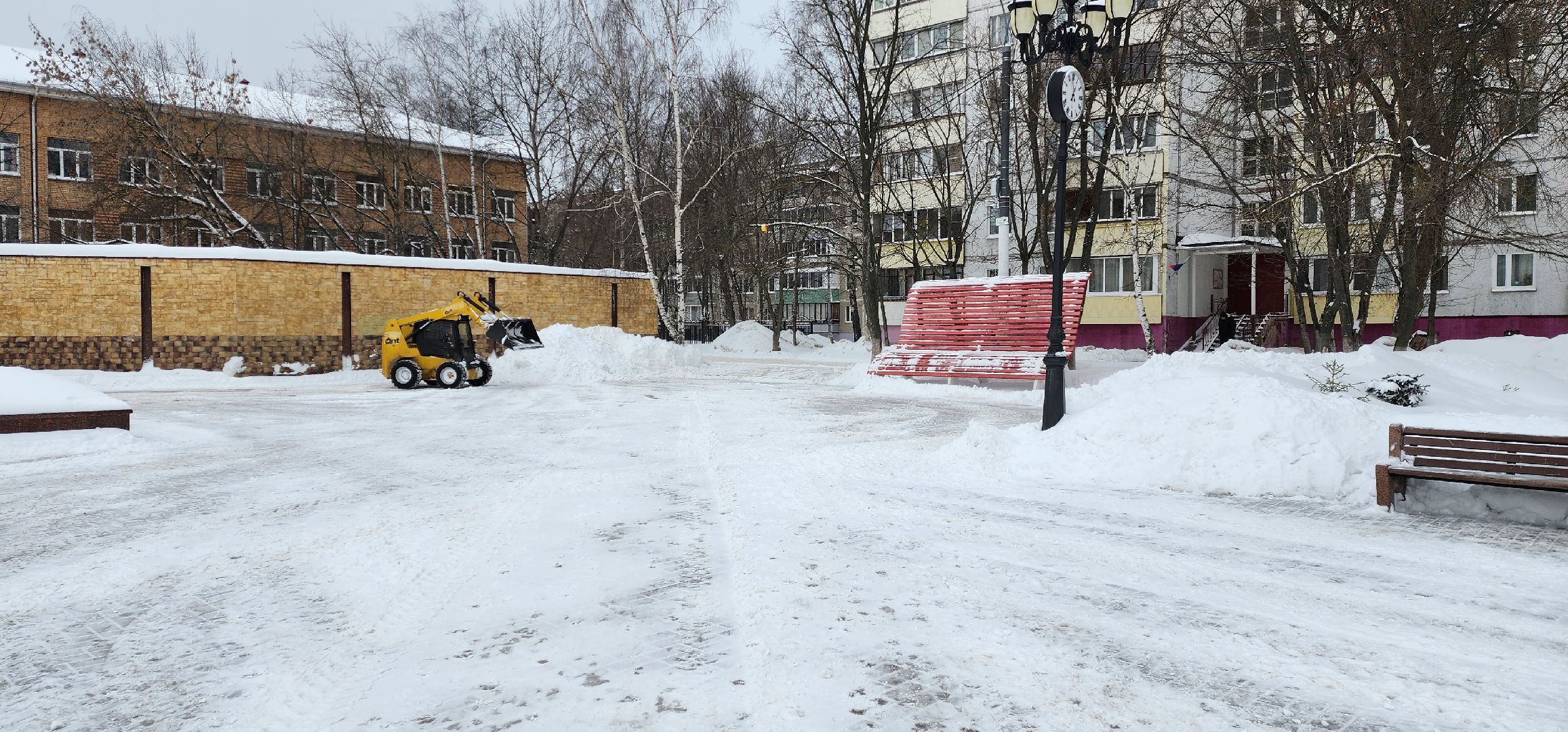 раменское, жкх, уборка снега на площади молодежи,