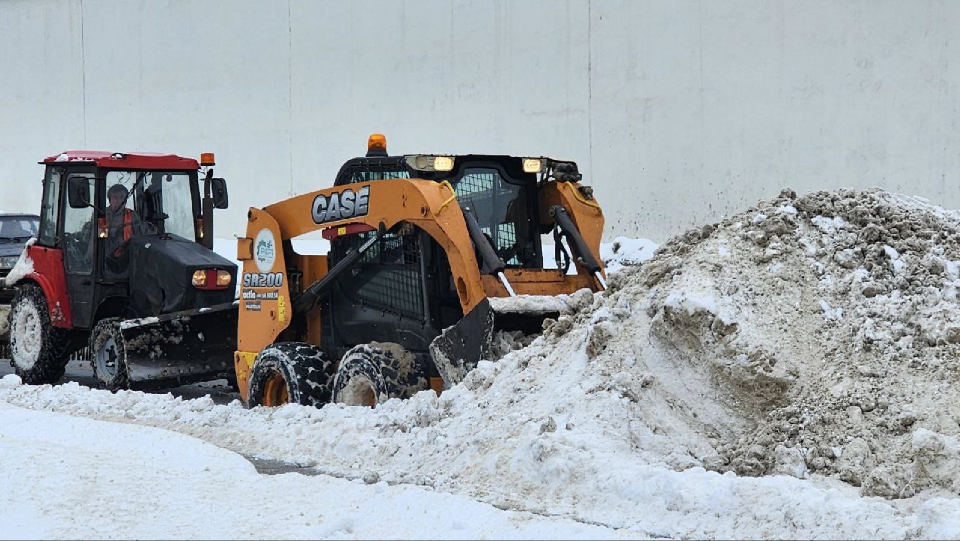Люберцы, эстакада на Октябрьском проспекте в Люберцах, уборка снега,