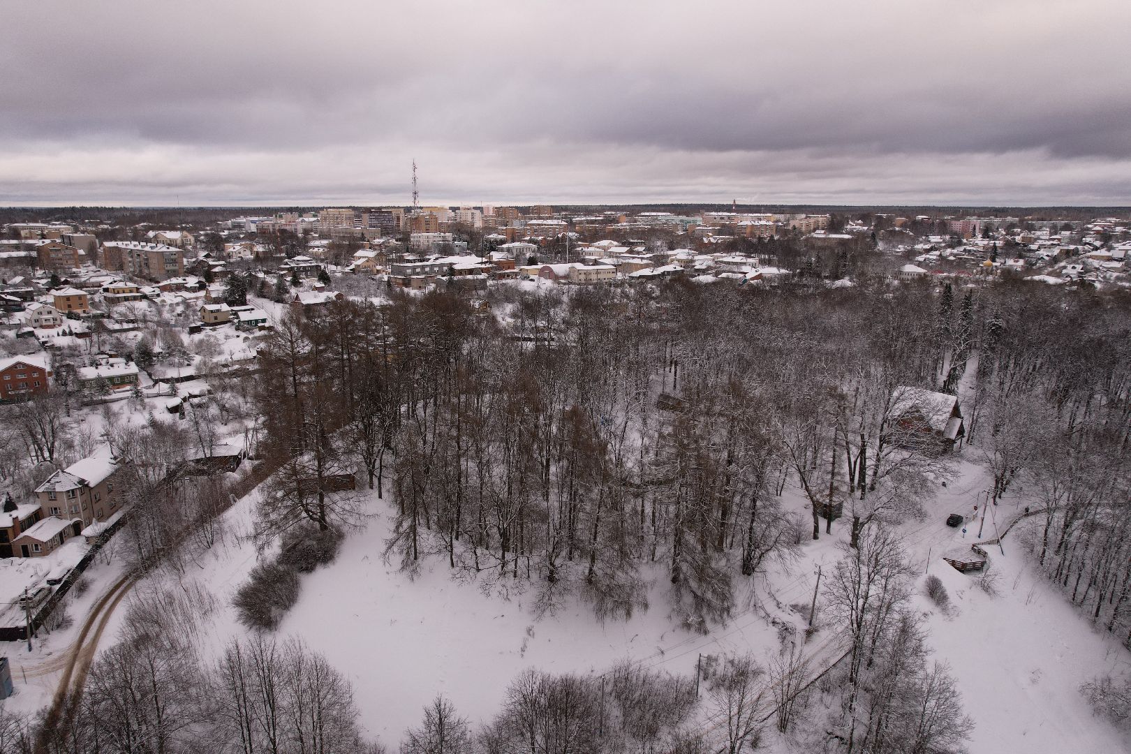 видео с коптера, руза, парк, благоустройство,