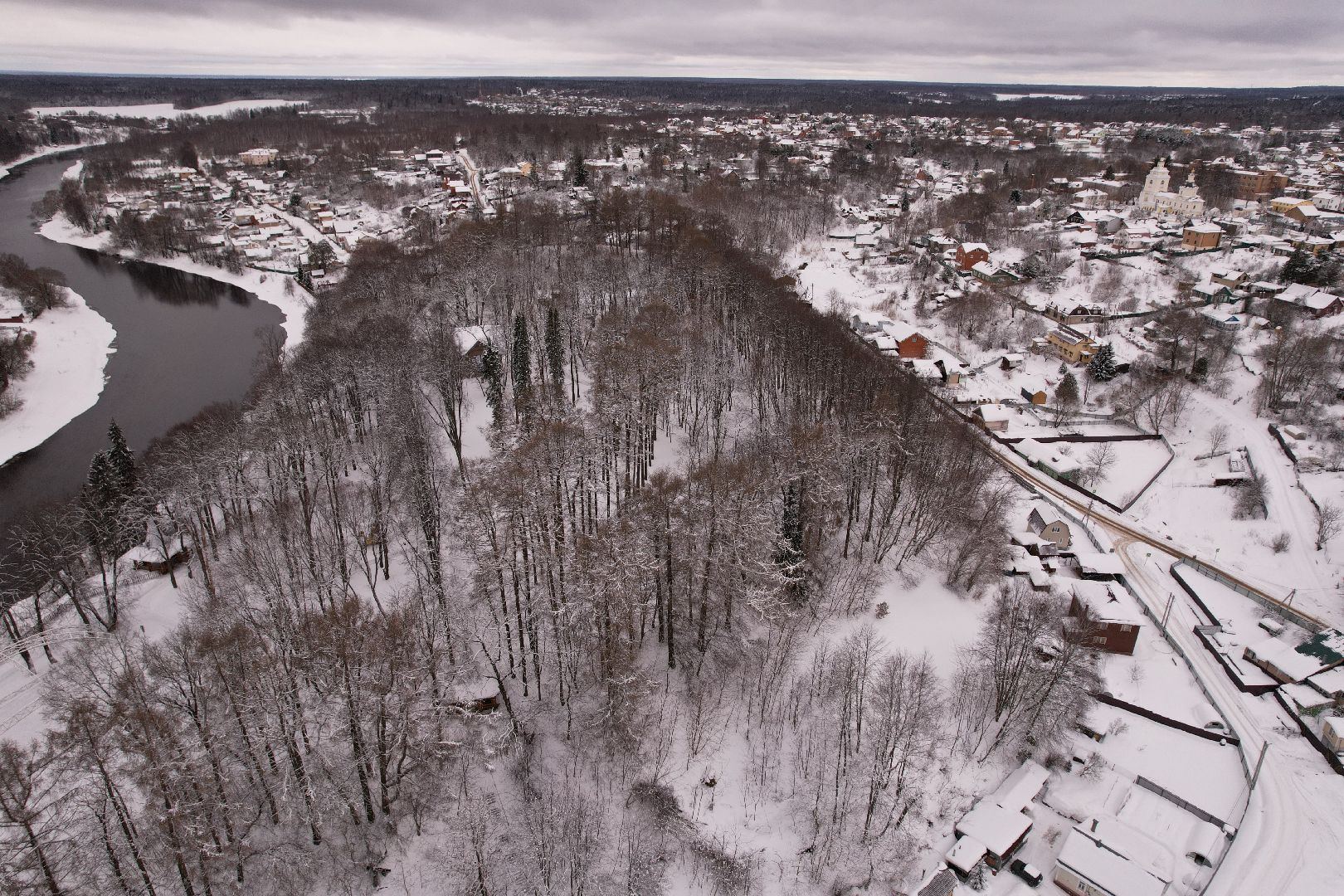 видео с коптера, руза, парк, благоустройство,