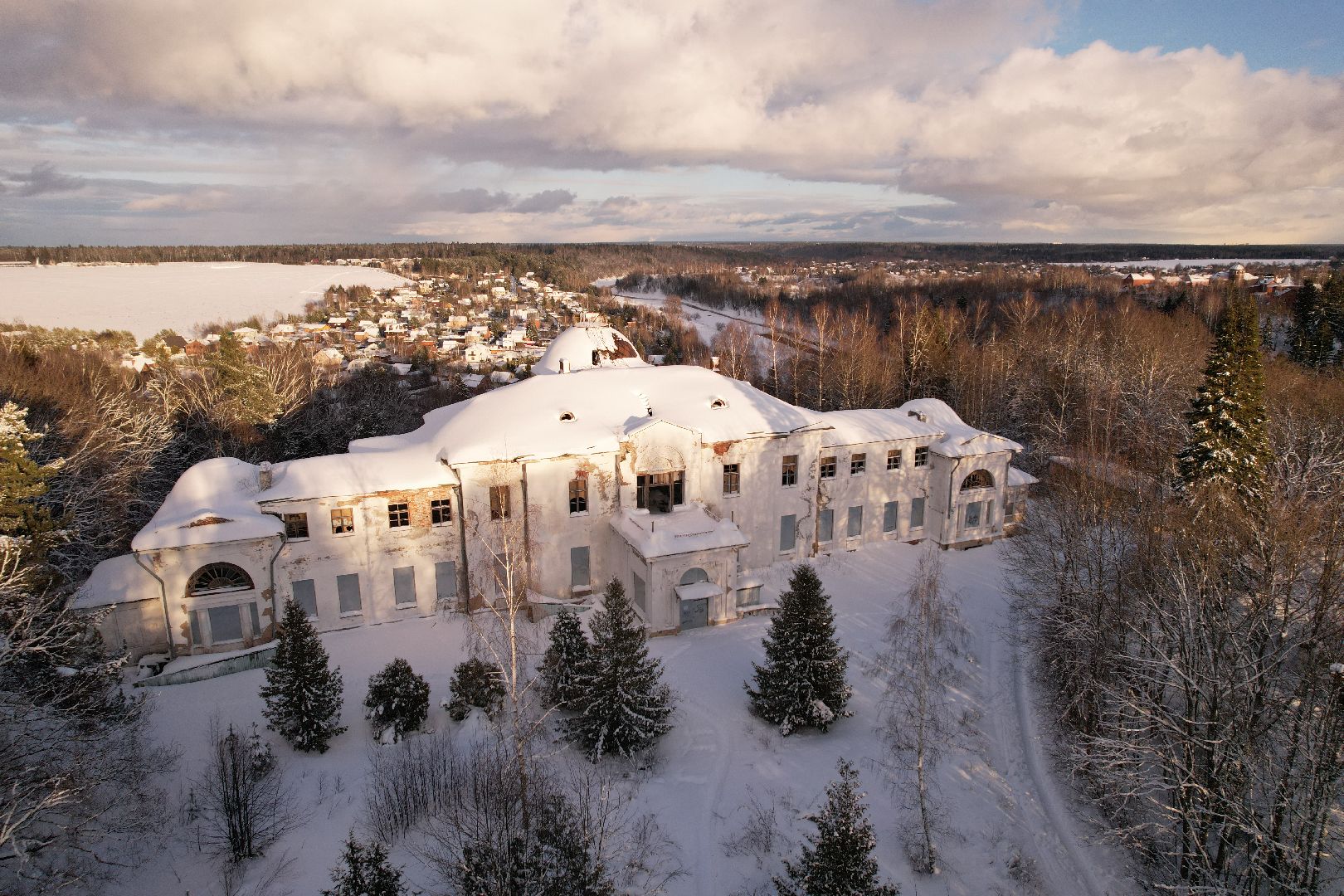 видео с коптера, руза, усадьба, культура,