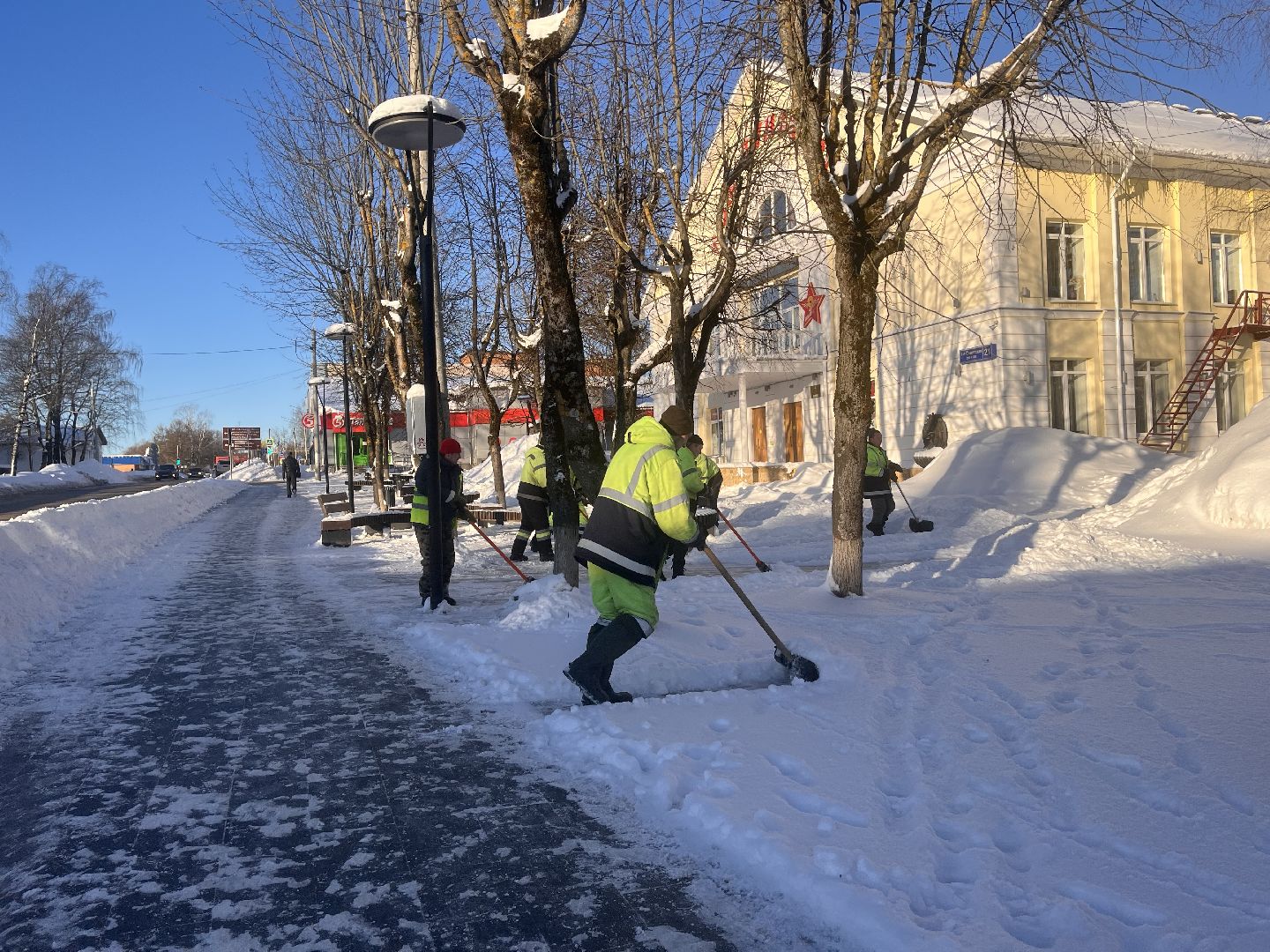 шаховская, снег, уборка города, уборка снега,