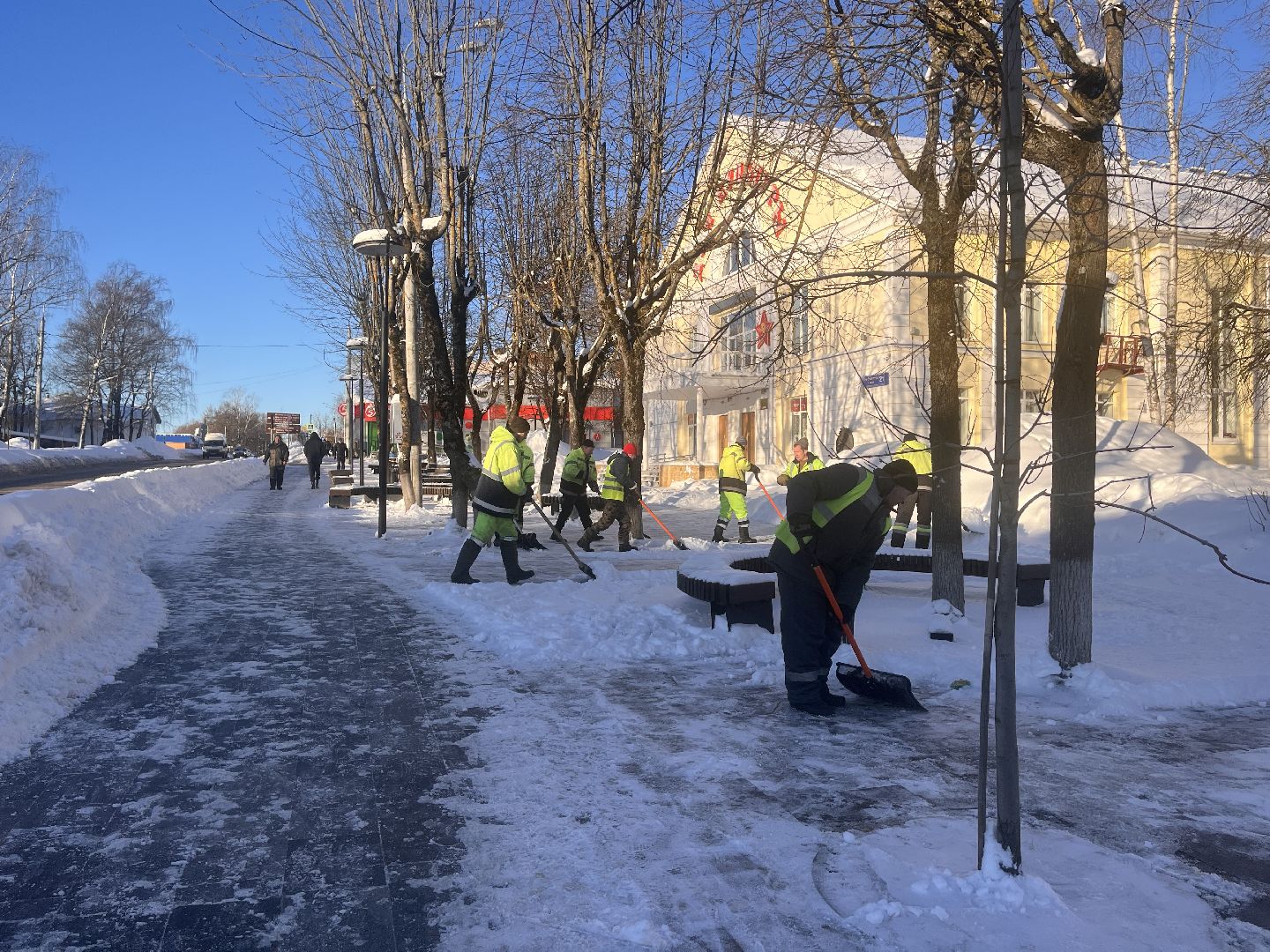 шаховская, снег, уборка города, уборка снега,