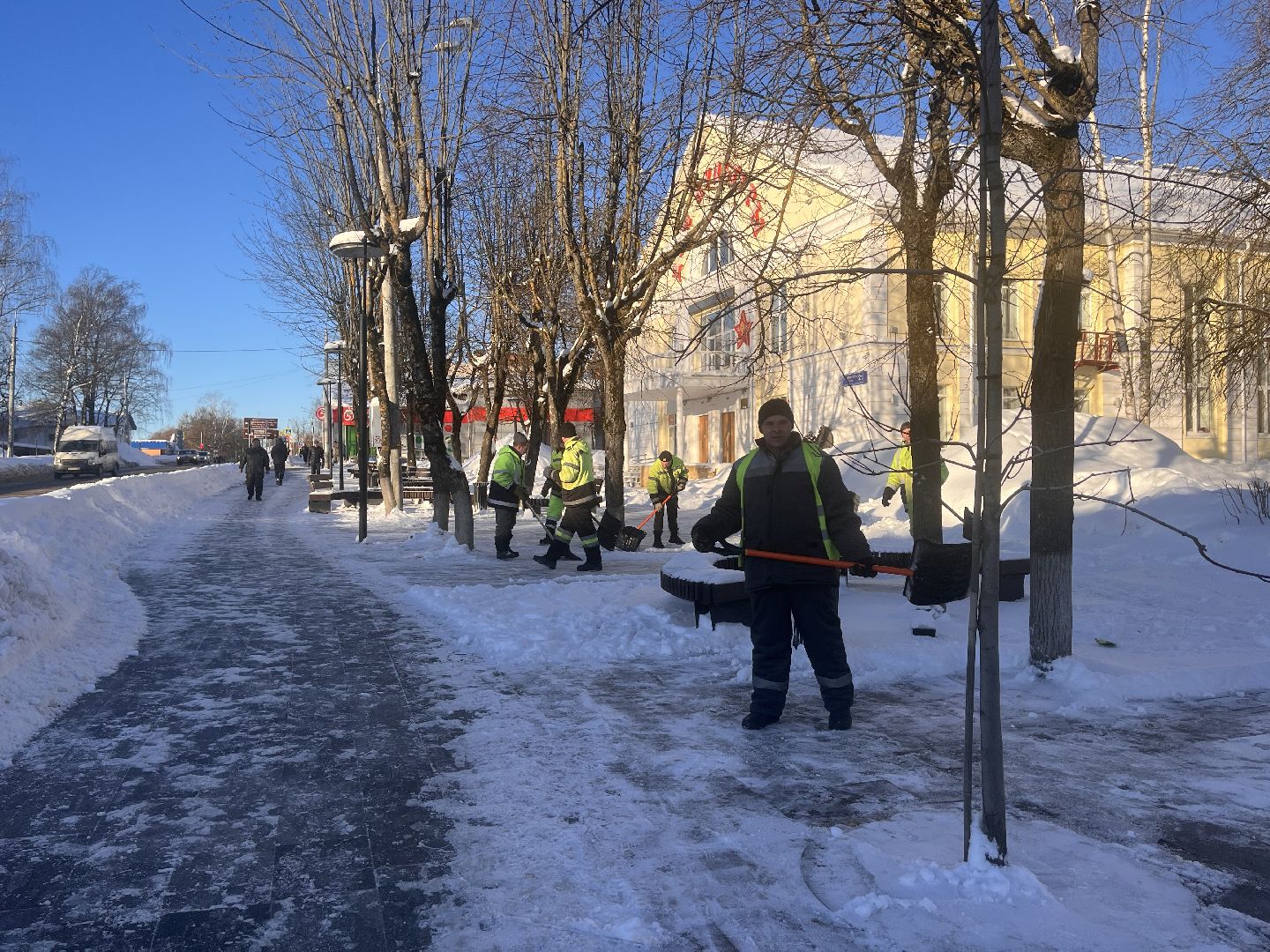 шаховская, снег, уборка города, уборка снега,