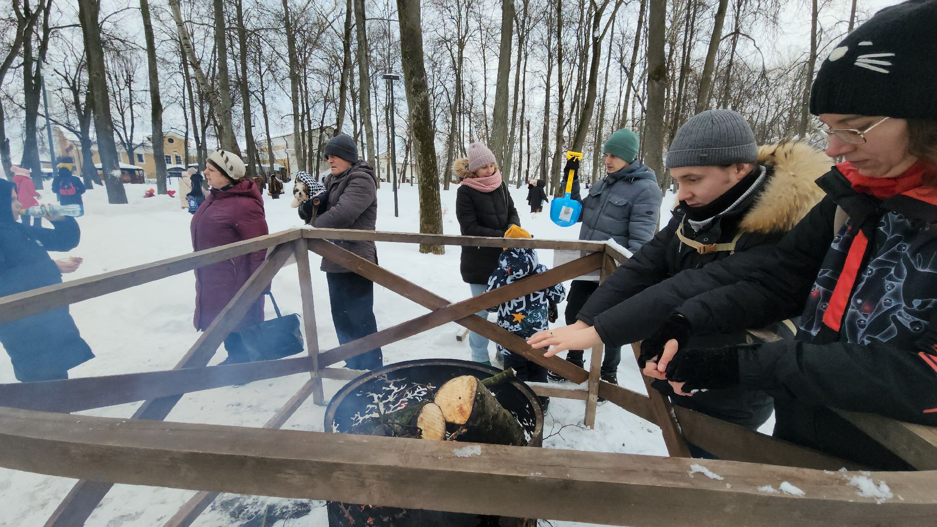 серпухов, подмосковье, очаги в парке, парк имени олега степанова, зима в подмосковье,