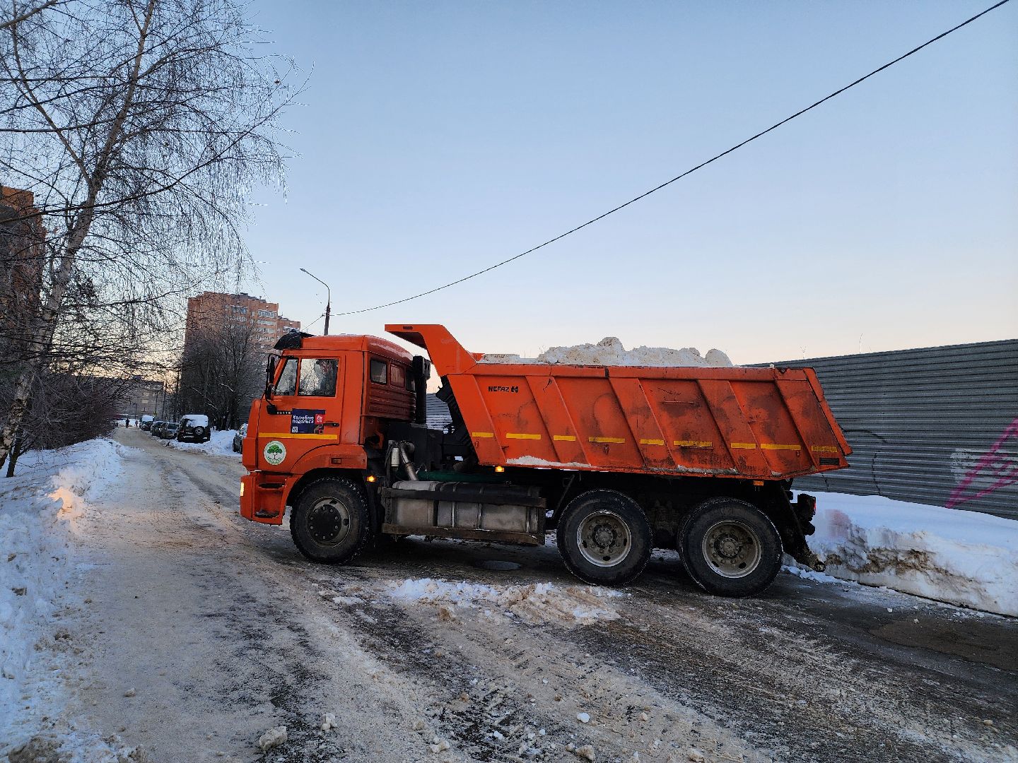 Уборка снега, Подольск, комбинат благоустройства, коммунальная техника,