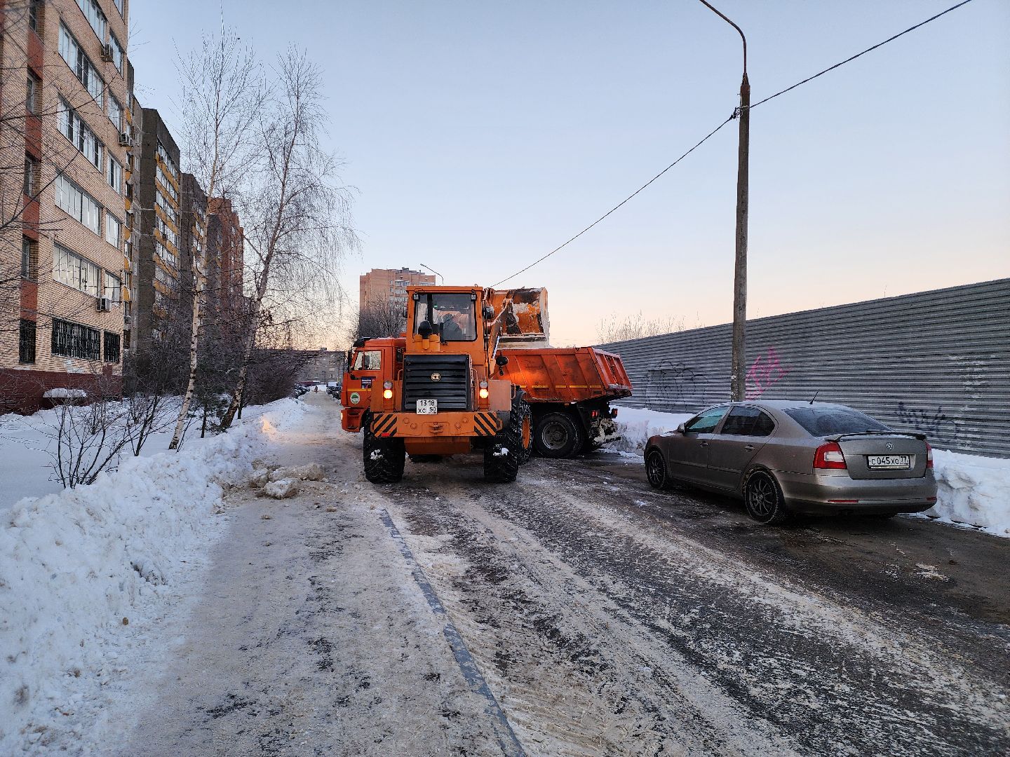 Уборка снега, Подольск, комбинат благоустройства, коммунальная техника,