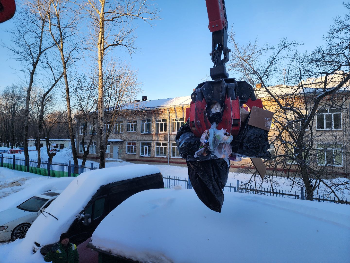 Подольск,Ломовозы, Вывоз мусора, контейнерная площадка,