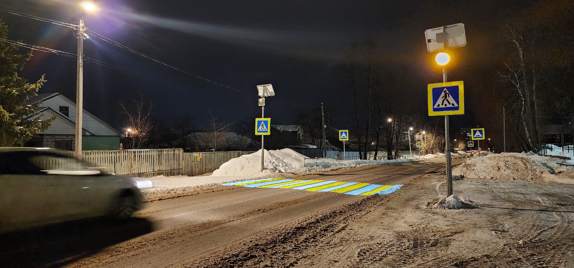 Коломна, Озеры, проекционный пешеходный переход,