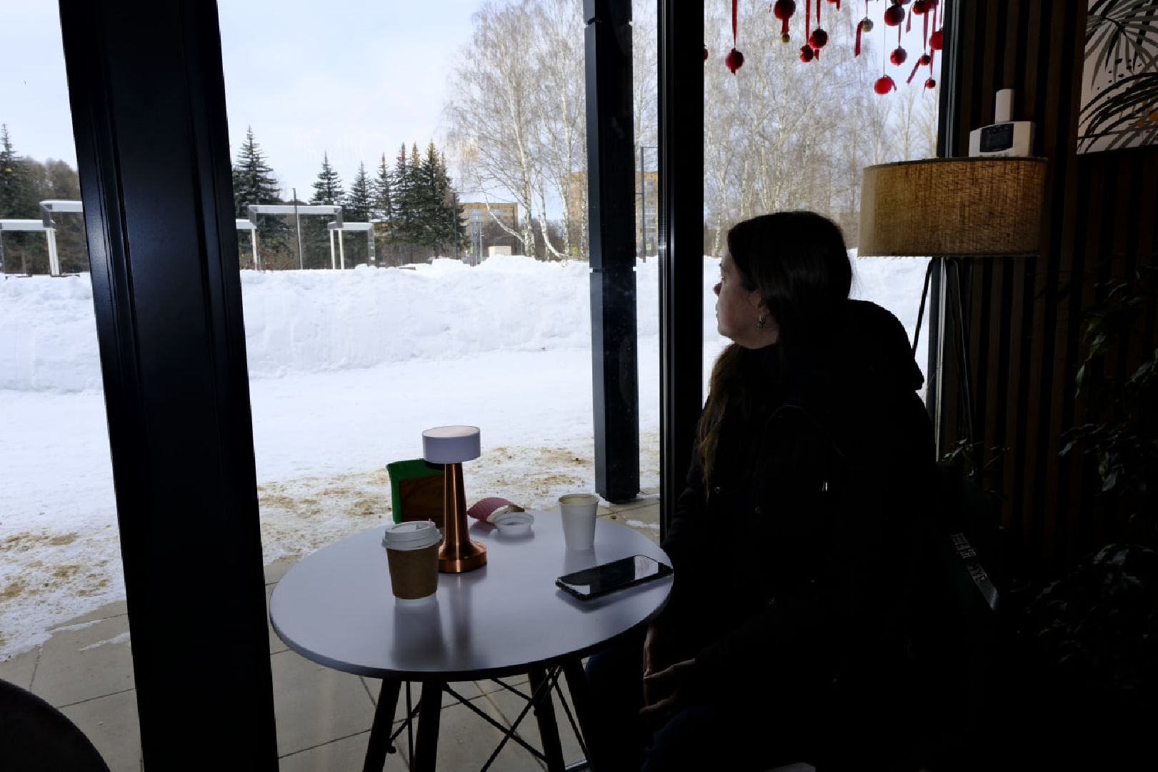 пущино, зима в подмосковье, общественное питание, еда, кофе,