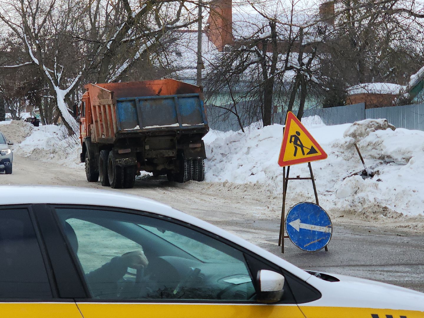 коломна, дороги, снег и наледь,