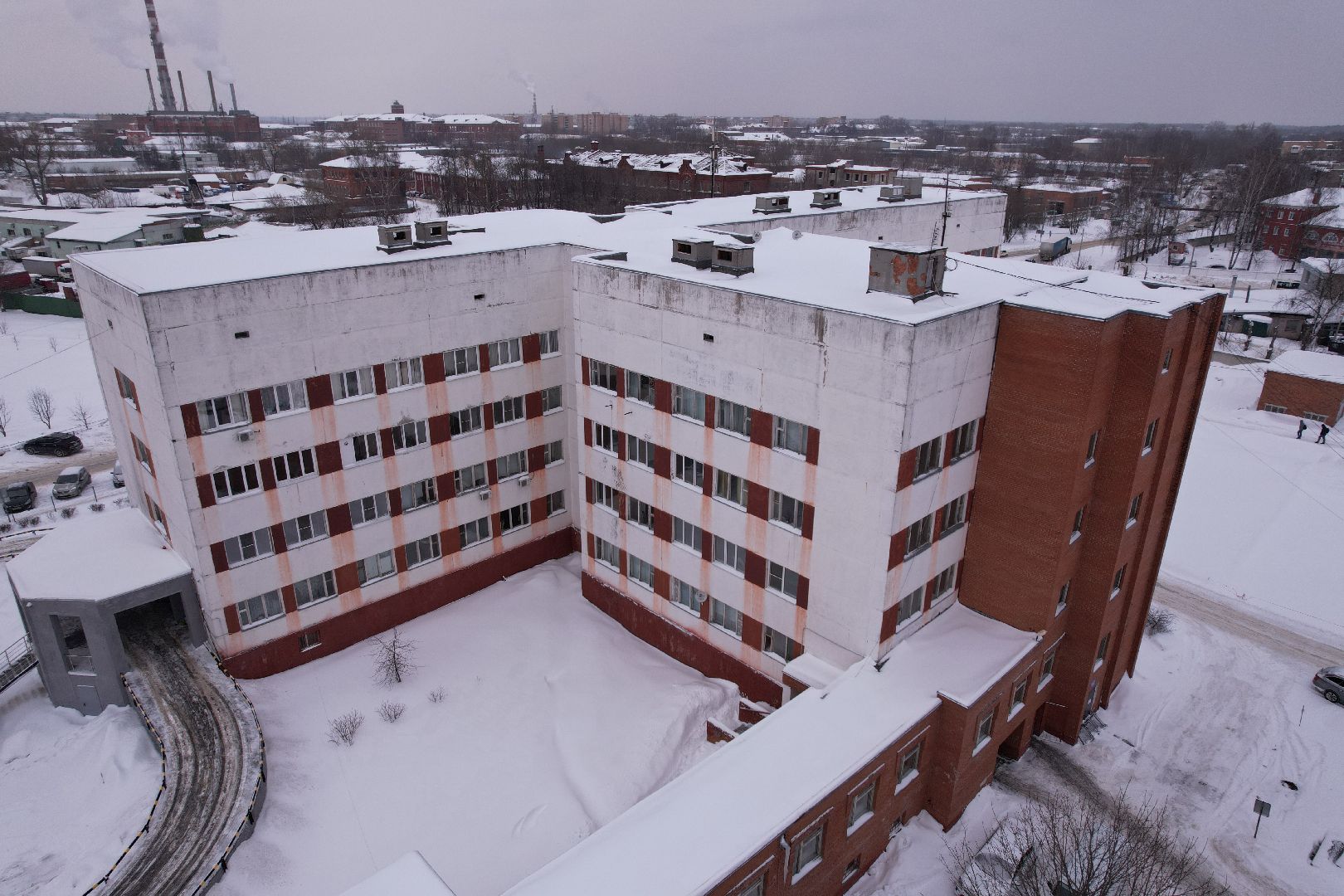 видео с коптера, больница,