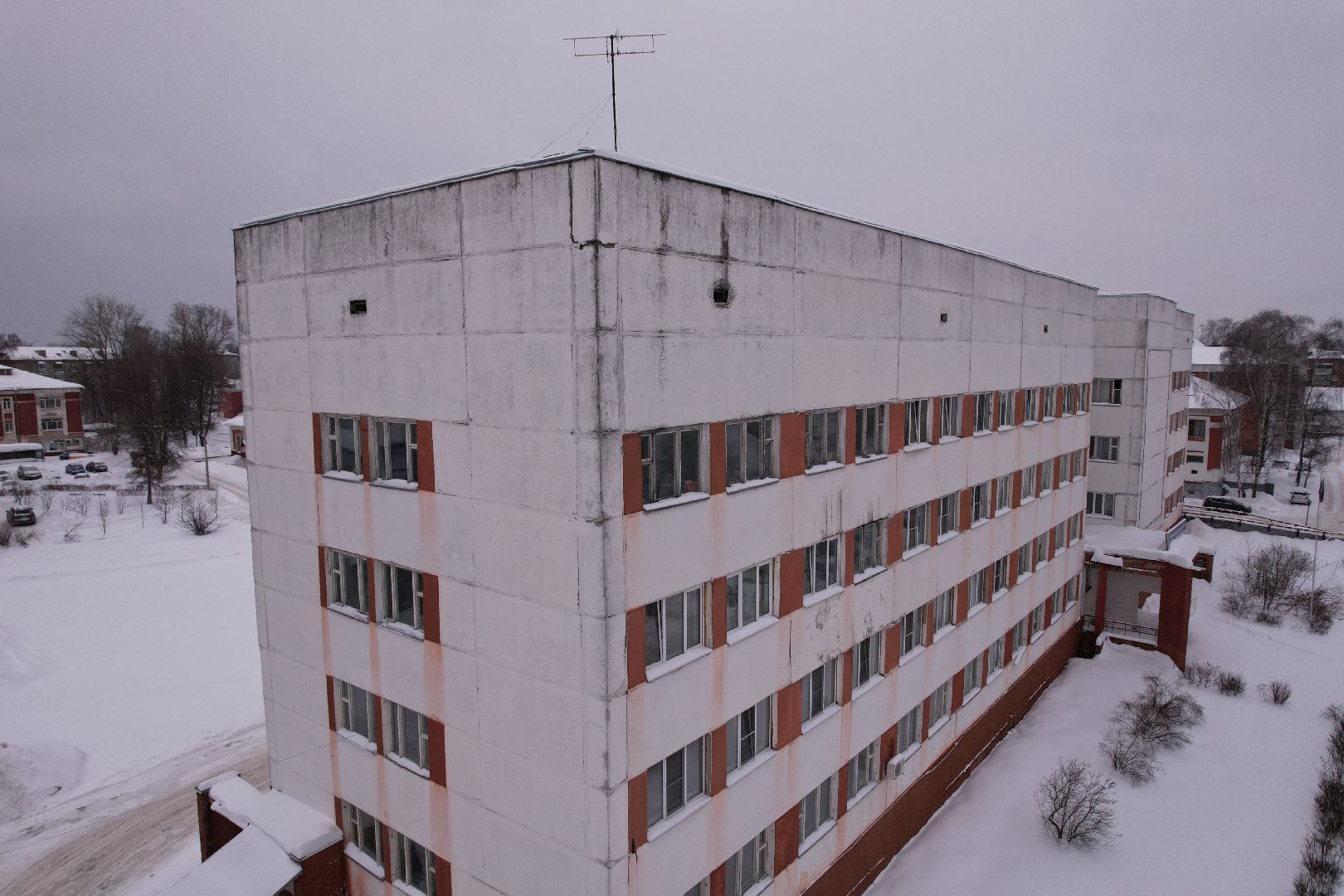 видео с коптера, больница,