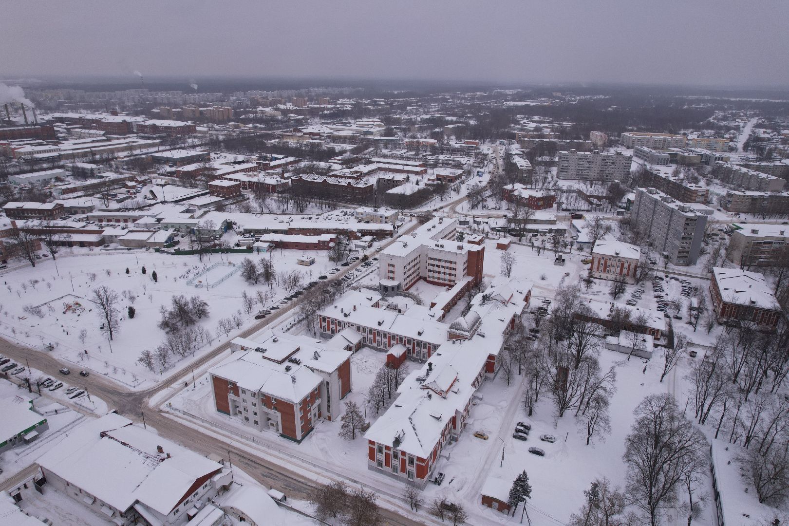 видео с коптера, больница,