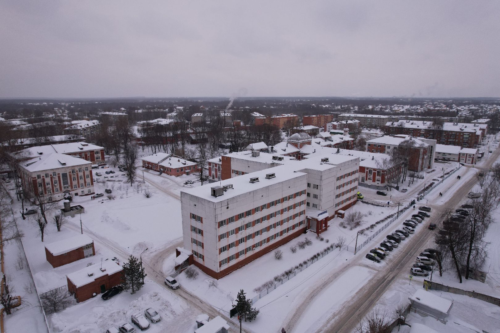 видео с коптера, больница,