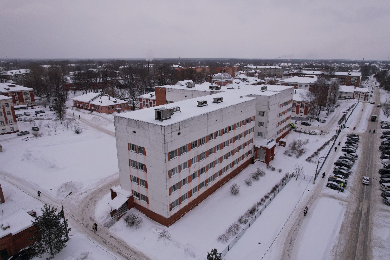 видео с коптера, больница,