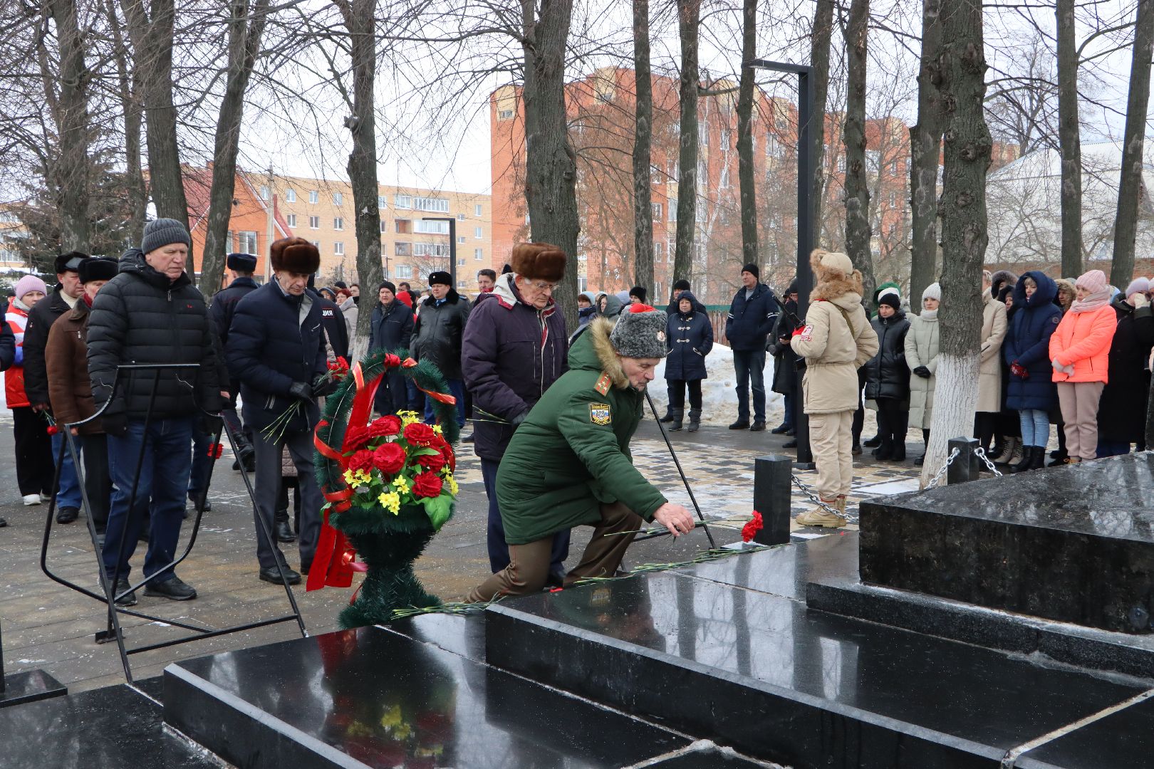 Серебряные Пруды, День Защитника Отечества, Братская Могила, возложение,