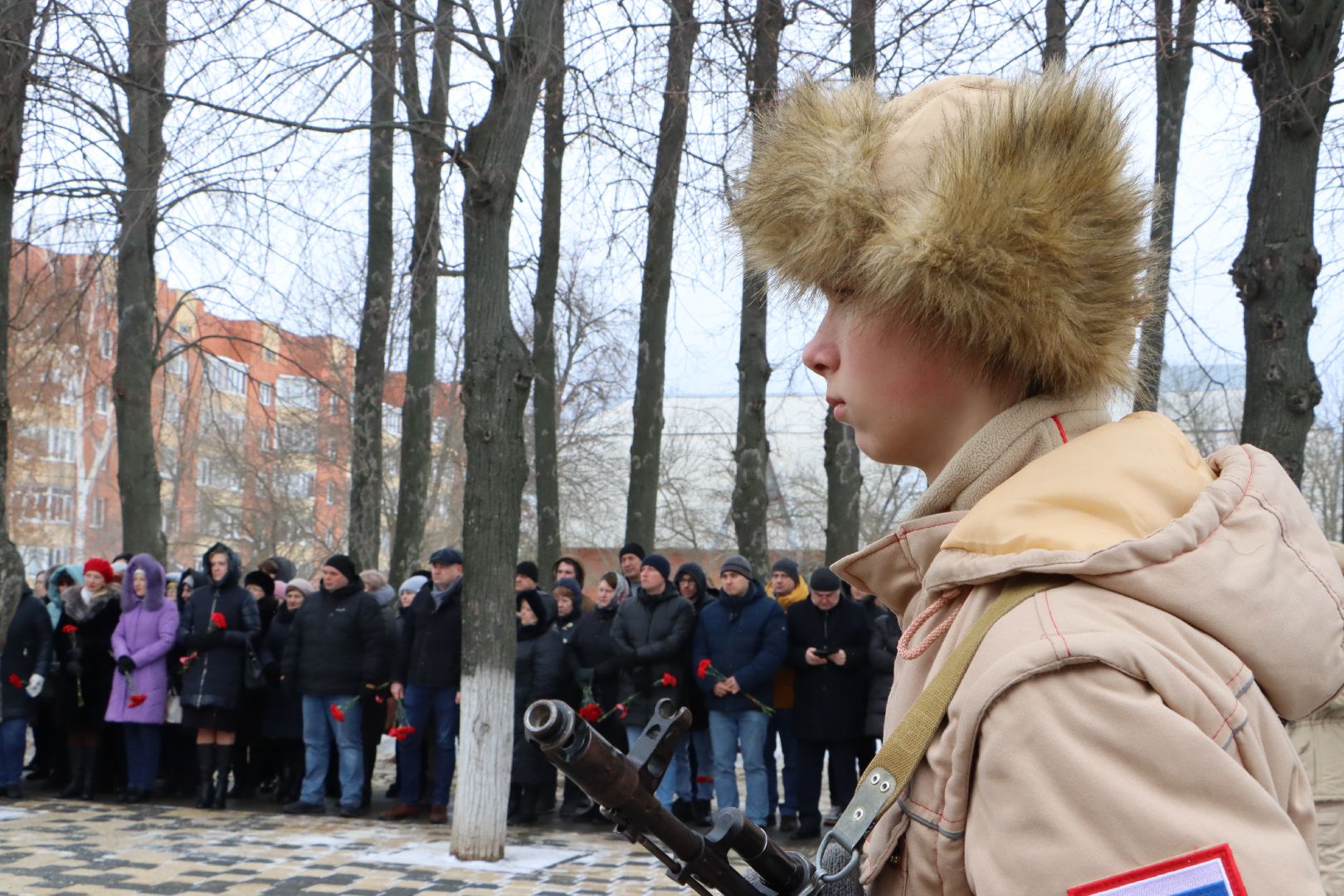 Серебряные Пруды, День Защитника Отечества, Братская Могила, возложение,