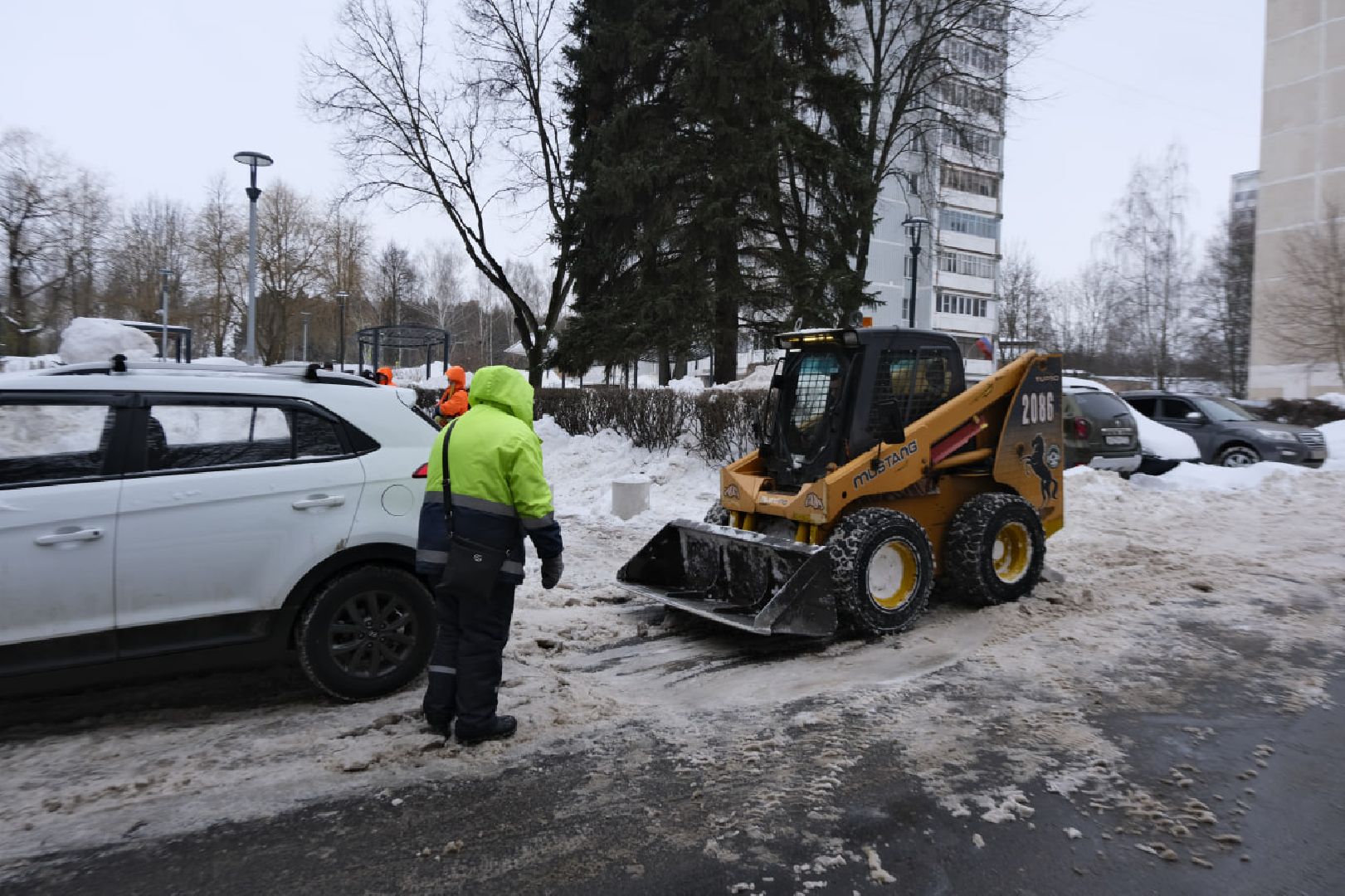 пущино, уборка снега,