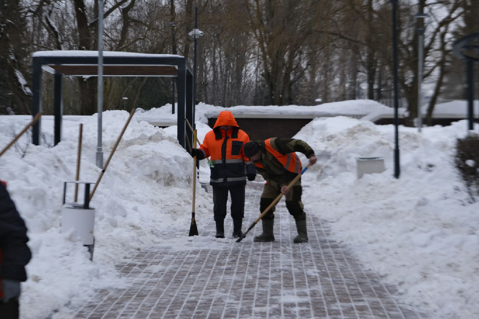 пущино, уборка снега,