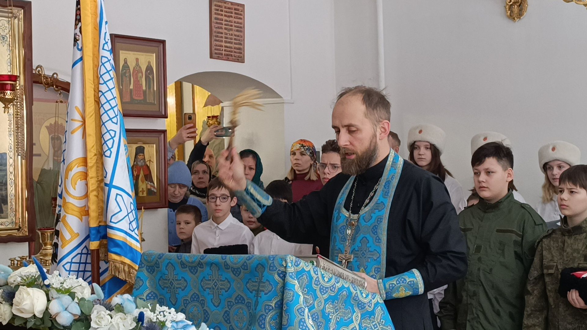 кадеты, казаки, храм,