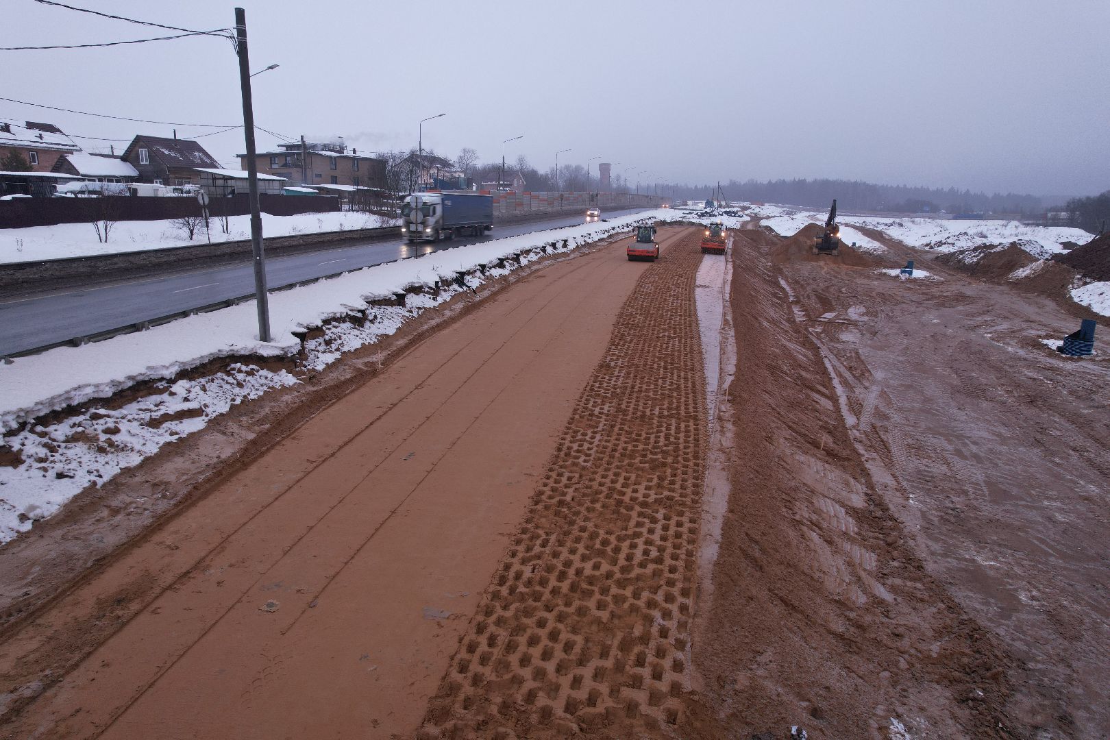 видео с коптера, дорога, вяземы,