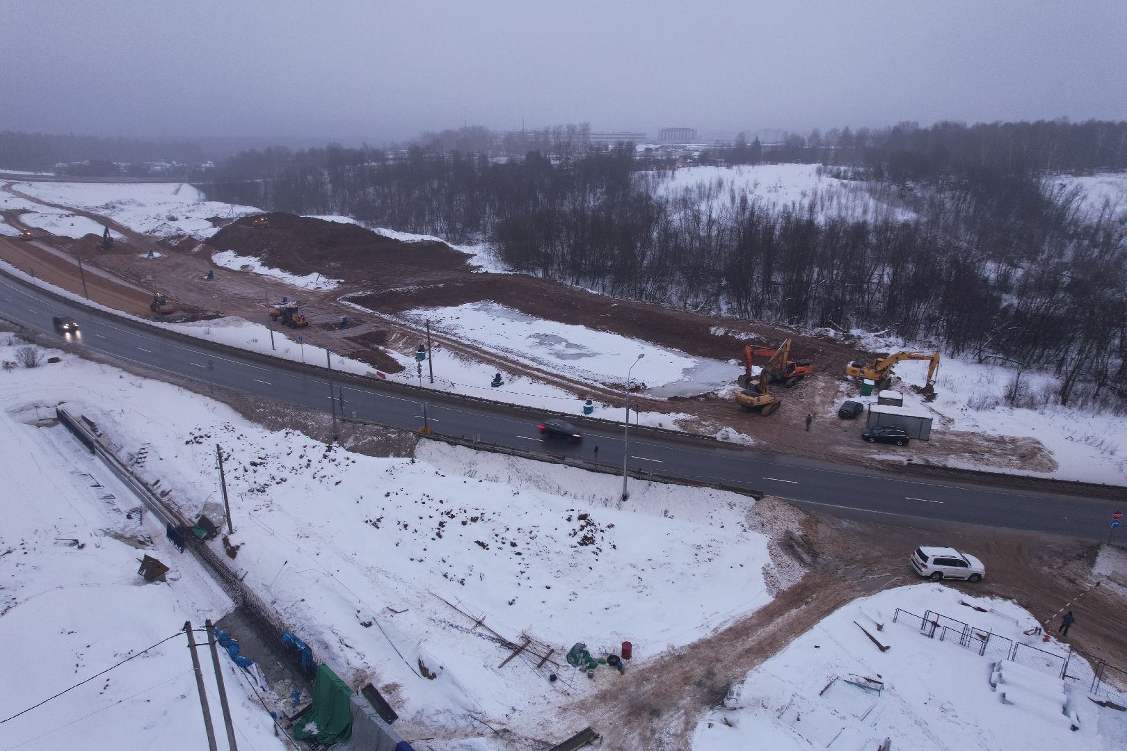 видео с коптера, дорога, вяземы,