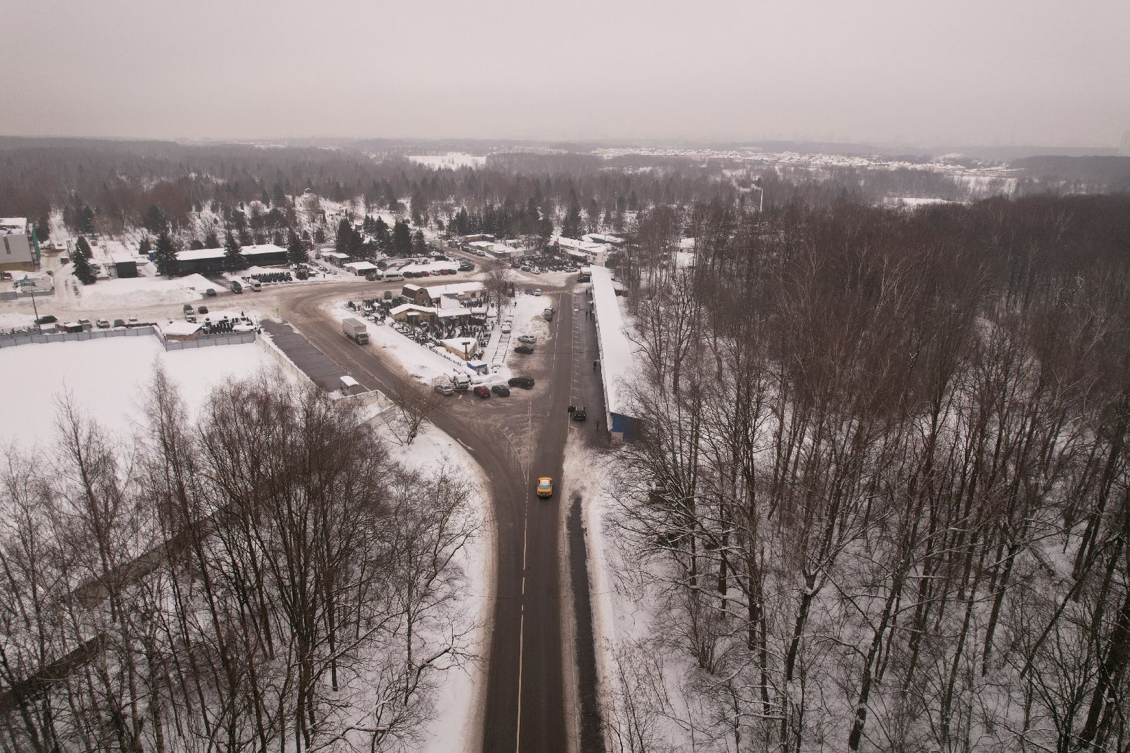 видео с коптера, дорога, путилково,