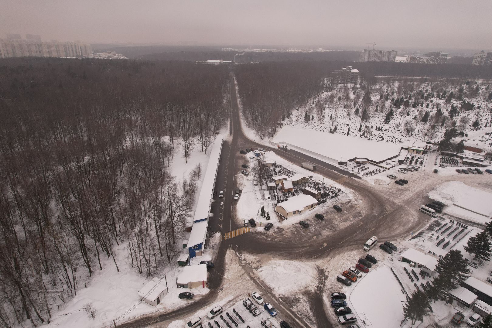 видео с коптера, дорога, путилково,