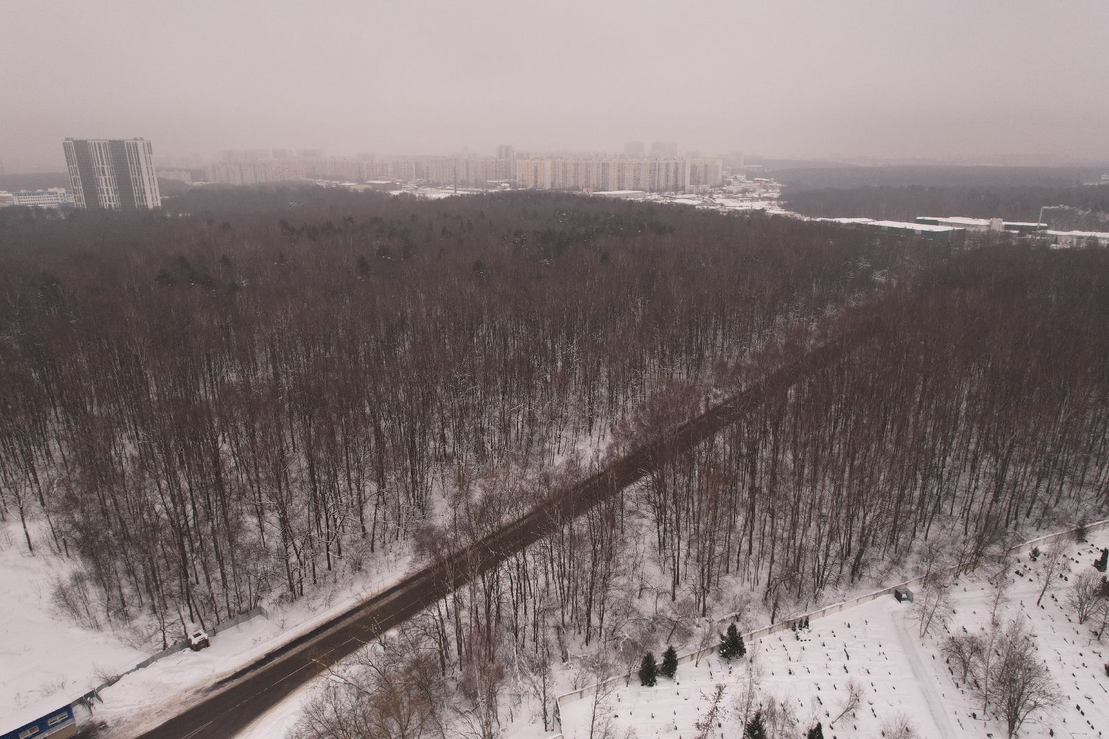 видео с коптера, дорога, путилково,
