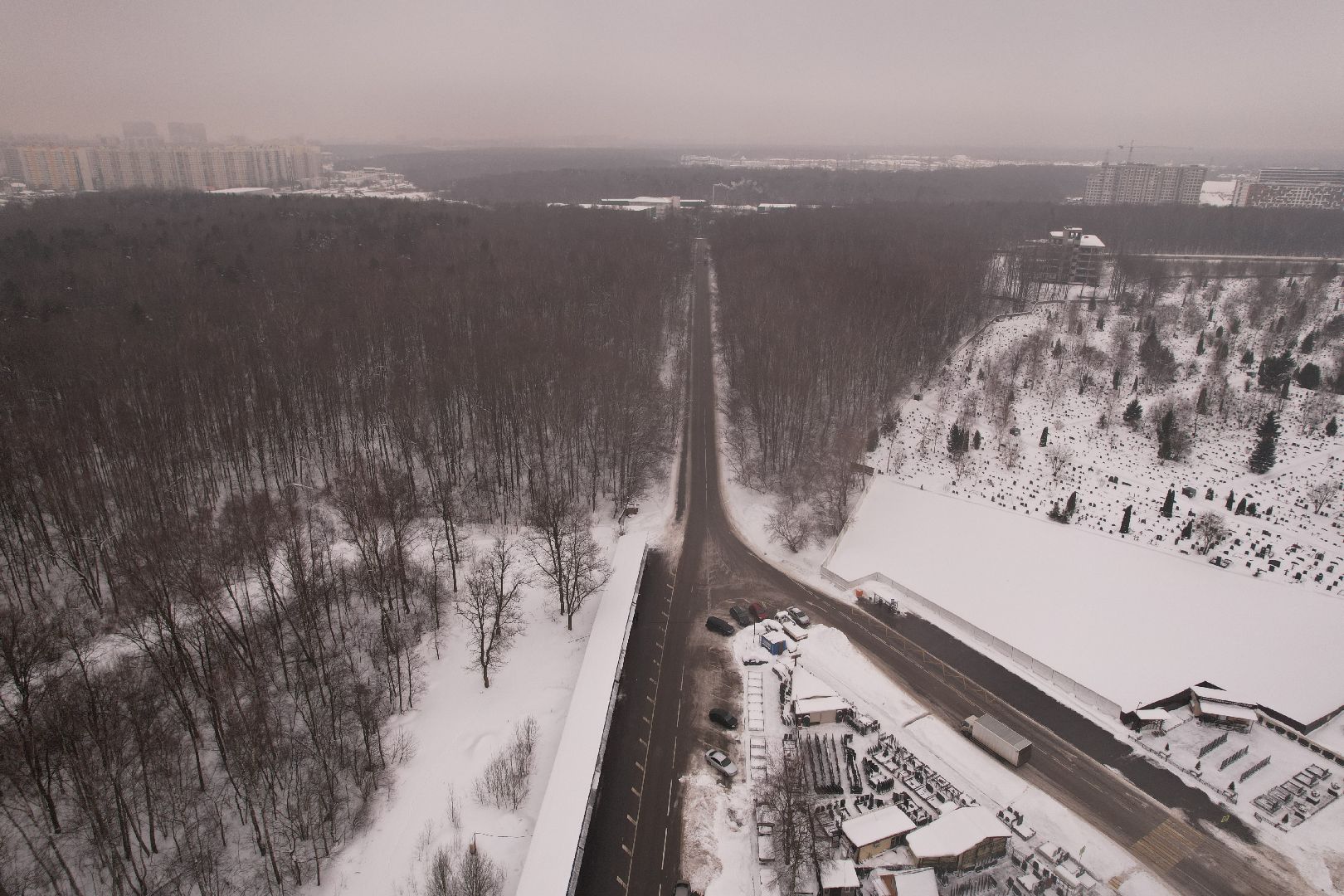 видео с коптера, дорога, путилково,