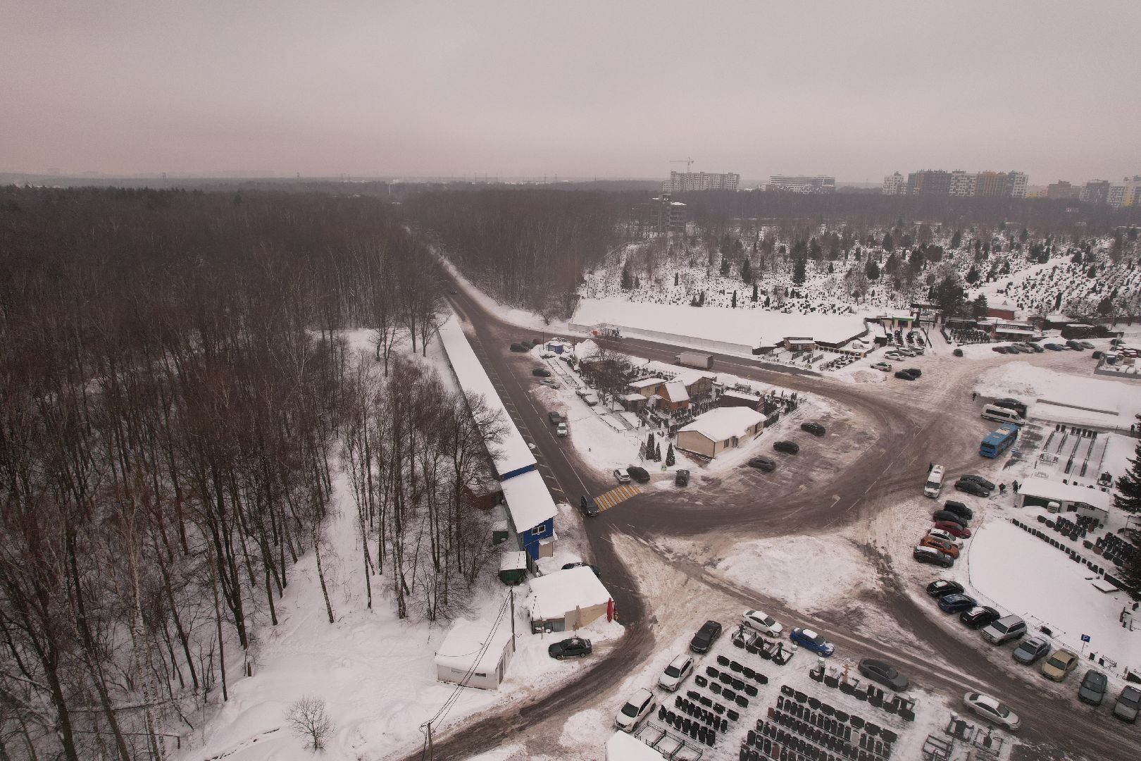 видео с коптера, дорога, путилково,