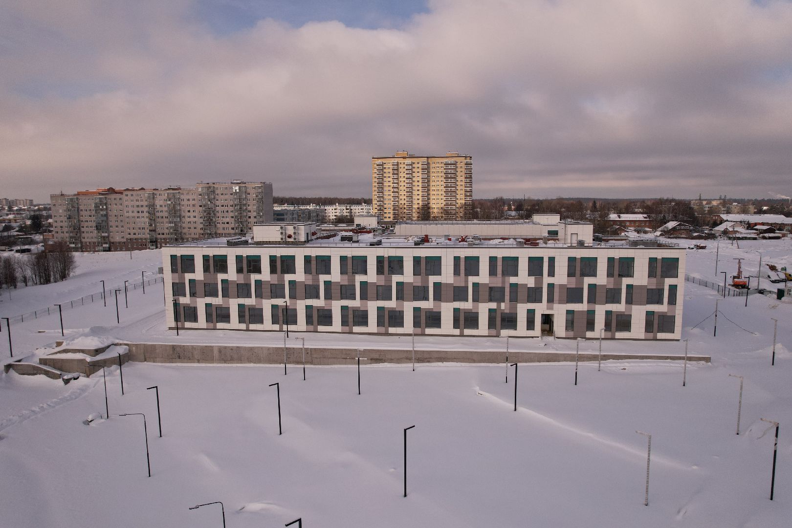 видео с коптера, школа,