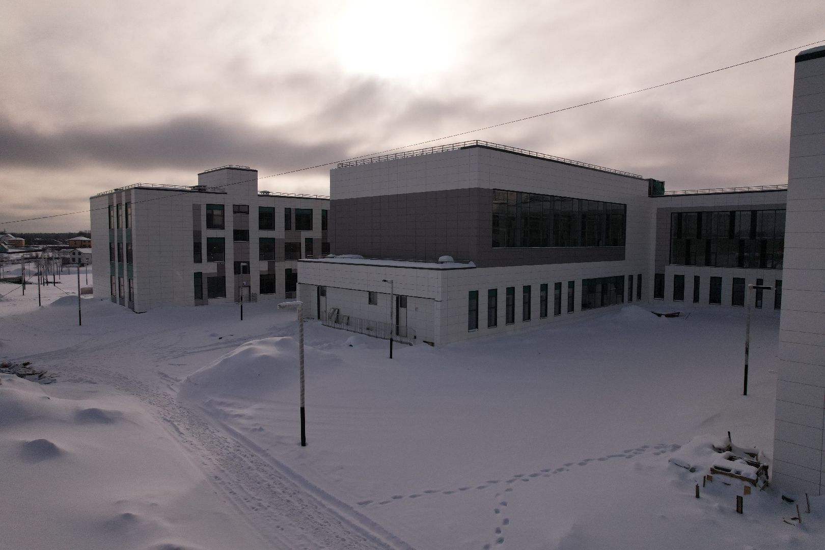 видео с коптера, школа,