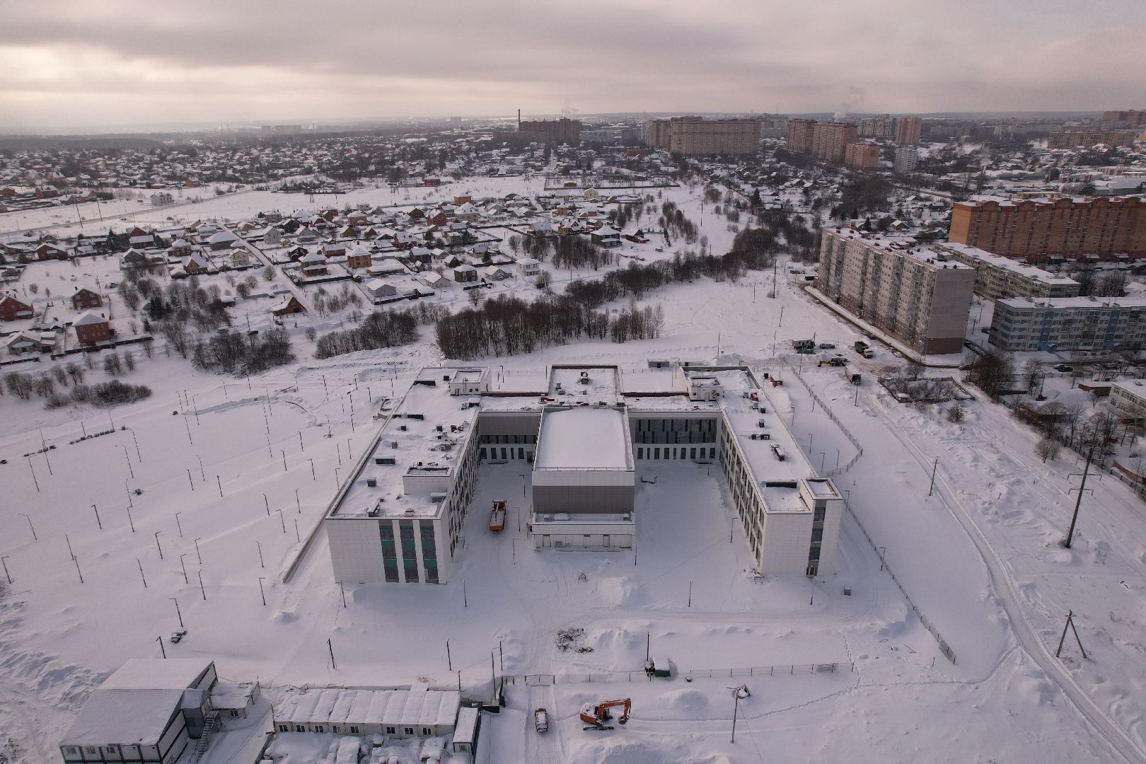 видео с коптера, школа,