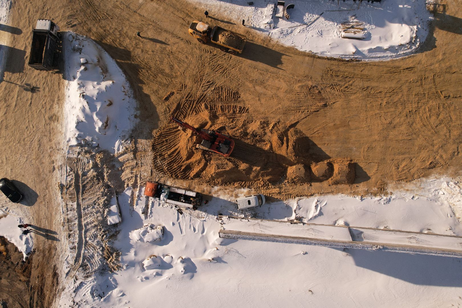 видео с коптера, люберцы, строительство, дороги,
