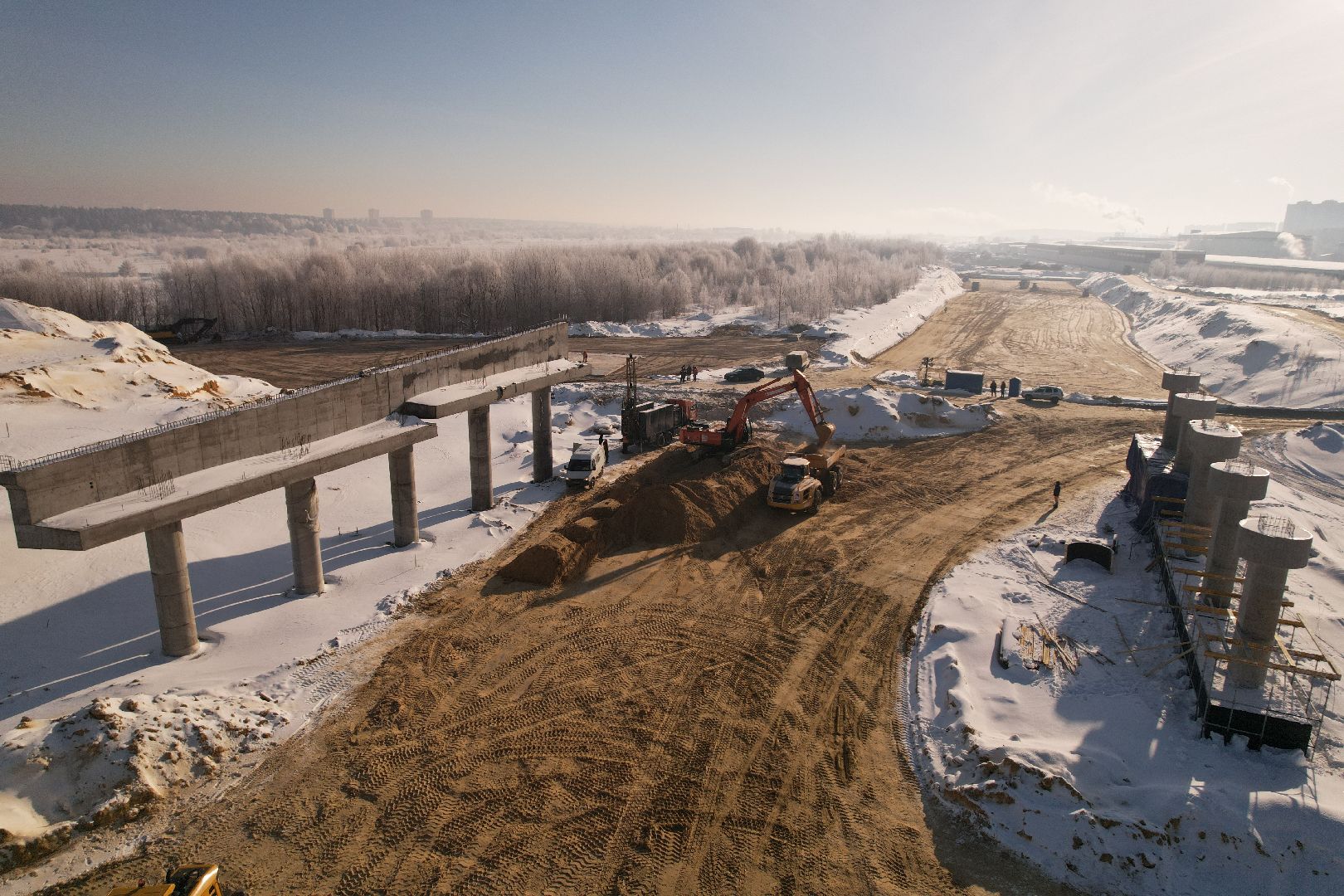 видео с коптера, люберцы, строительство, дороги,