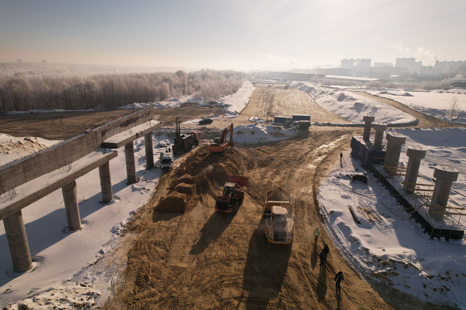 видео с коптера, люберцы, строительство, дороги,