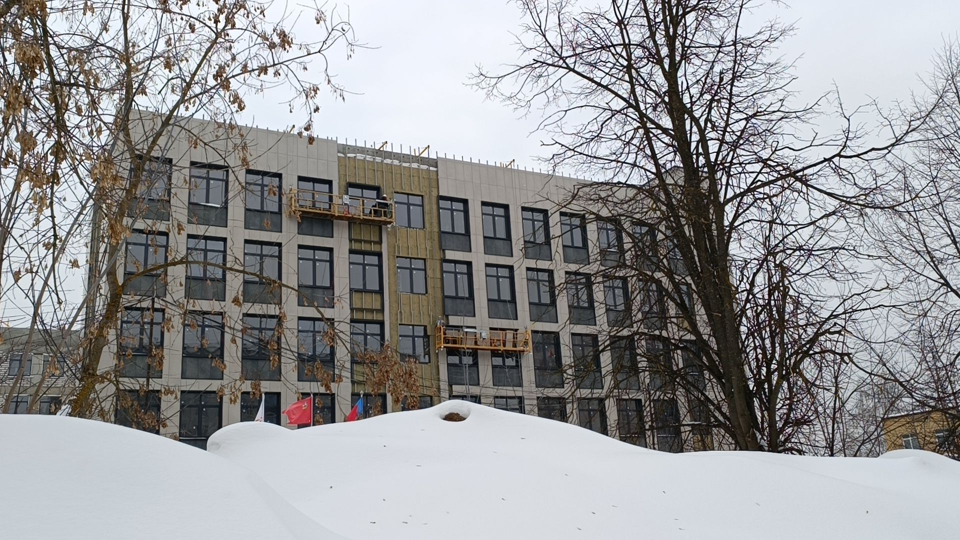 строительство, лобня, поликлиника, детский сад, школа,