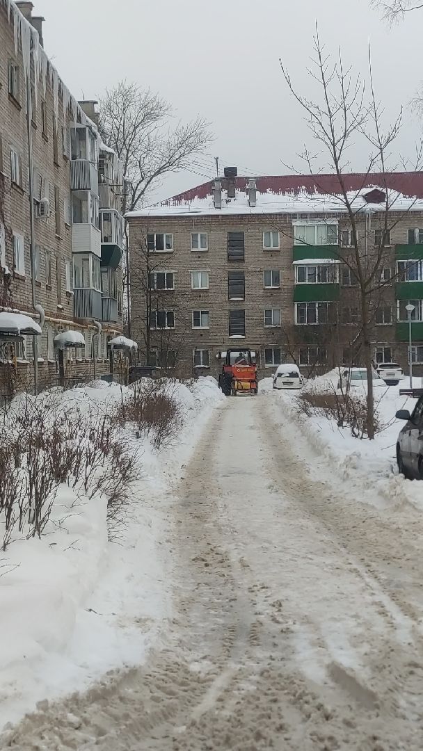 ЖКХ, реагенты, уборка города, уборка снега, дворы, коммунальщики, Дубна,