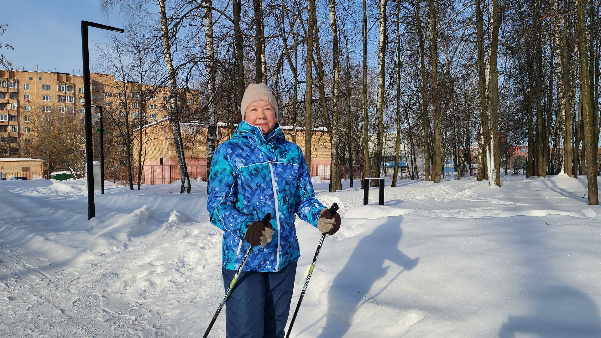 активное долголетие, лыжня в парке, спорт, Лосино-Петровский,