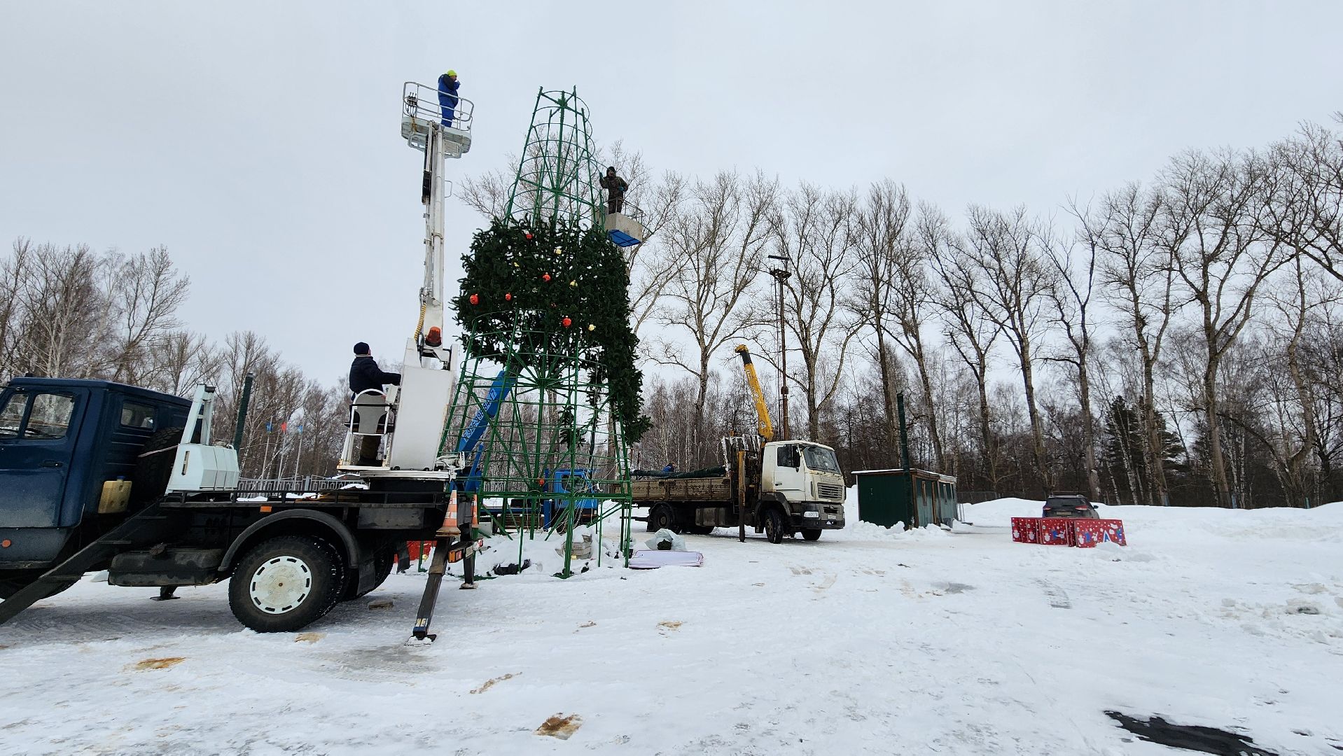 кашира, стадион энергетик, елка, символ нового года, демонтажные работы, Городской парк,