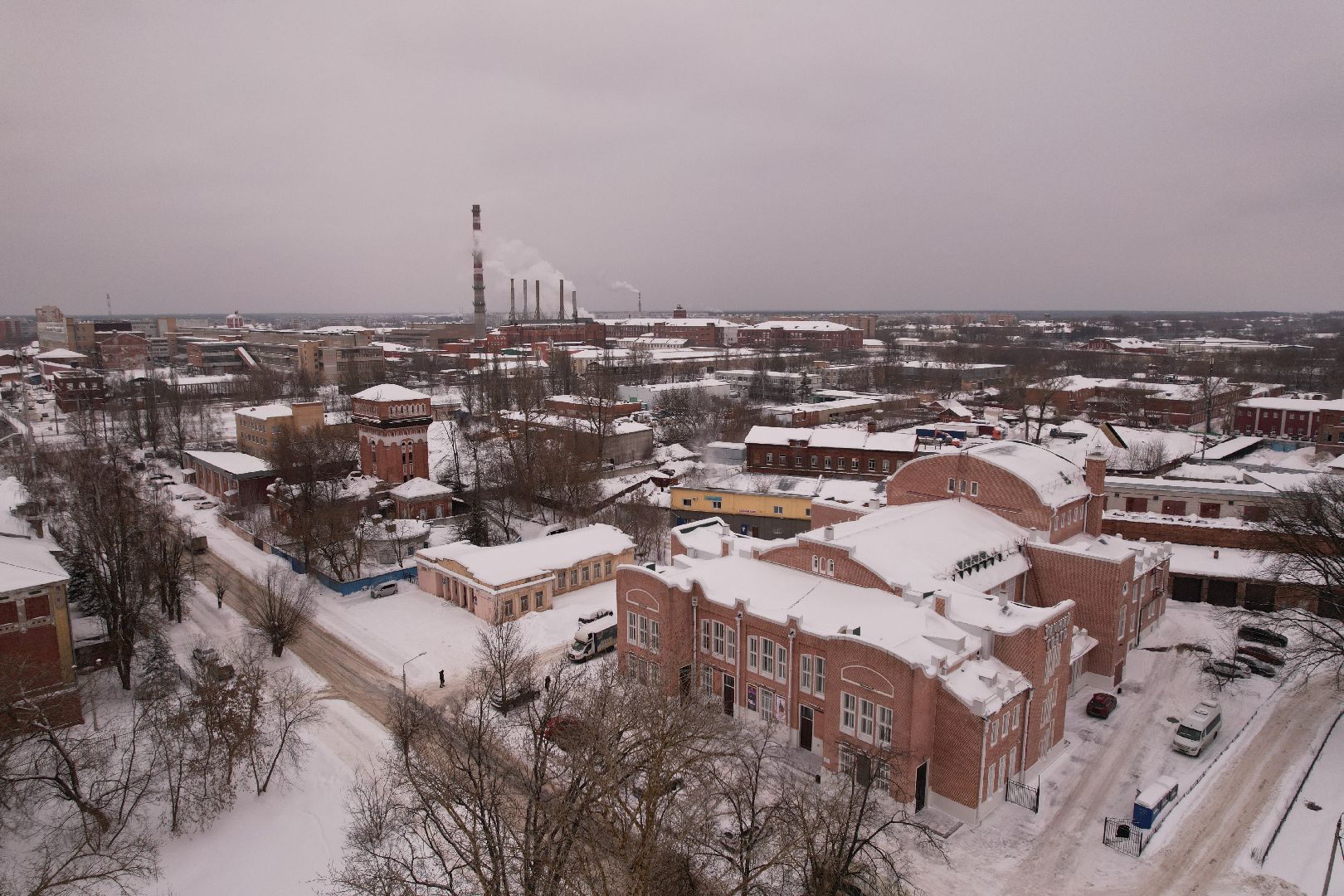 видео с коптера, зимний театр, дк,
