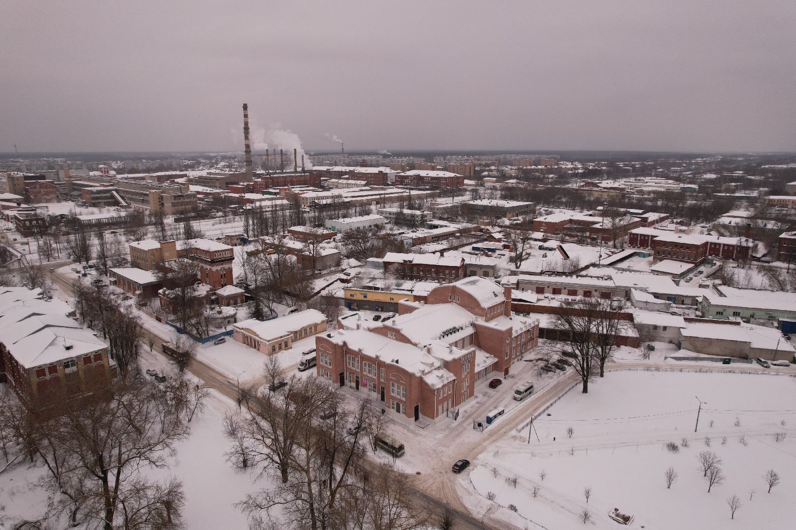 видео с коптера, зимний театр, дк,