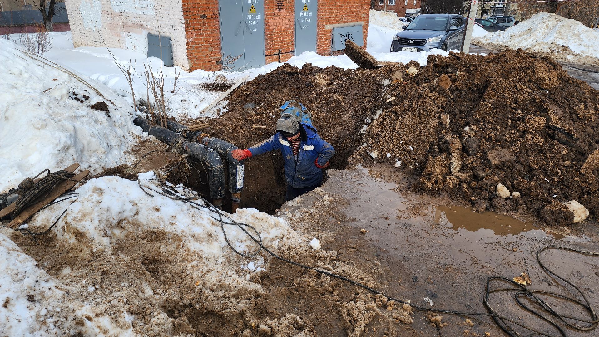 кашира, юбилейная, авария, отопление, горячая вода, муп теплосеть, восстановительные работы,